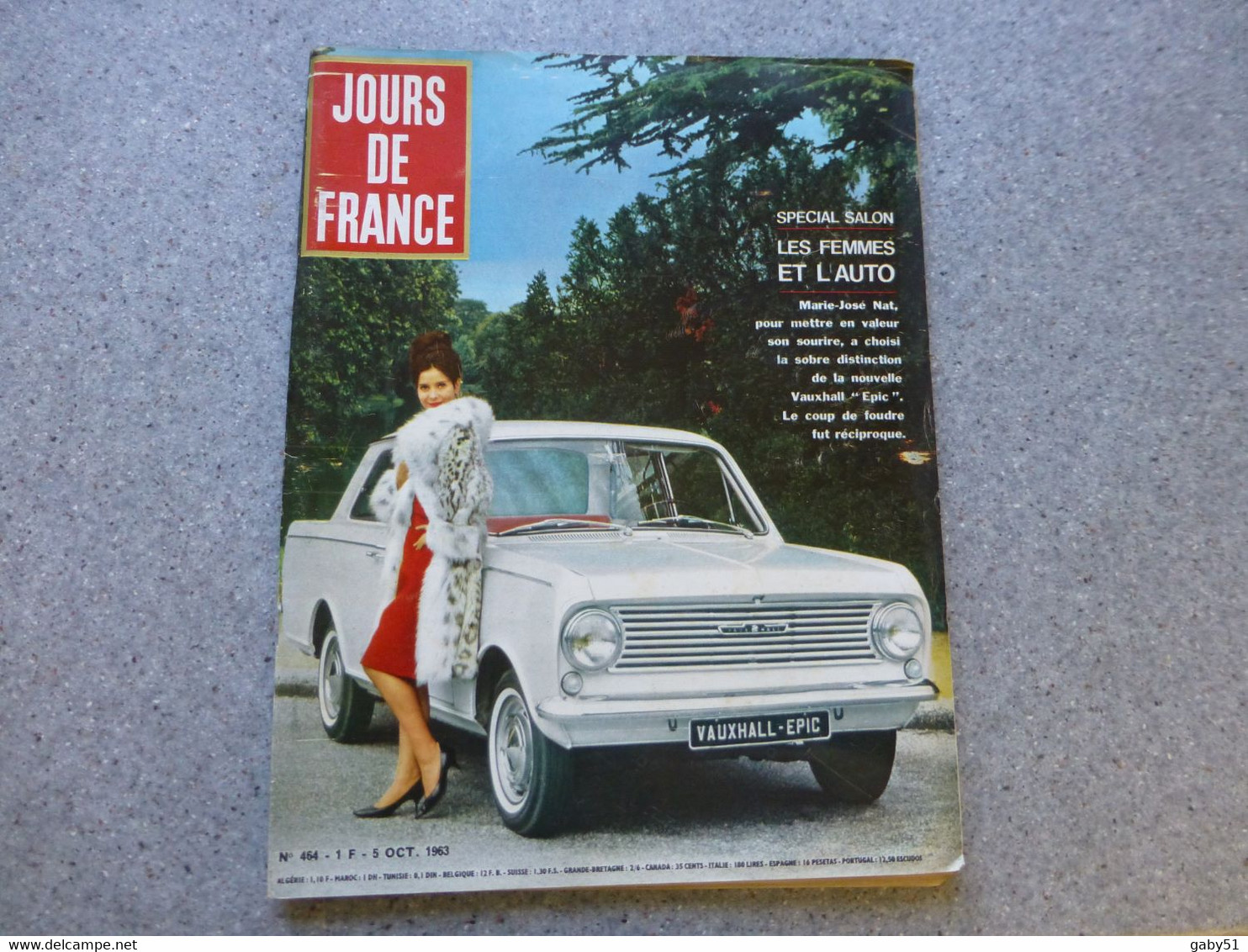 Jour De France Octobre 1963, Automobile Vauxhall EPIC, Spécial SALON Les Femmes Et L'auto MJ NAT  ; REV03 - Auto/Moto