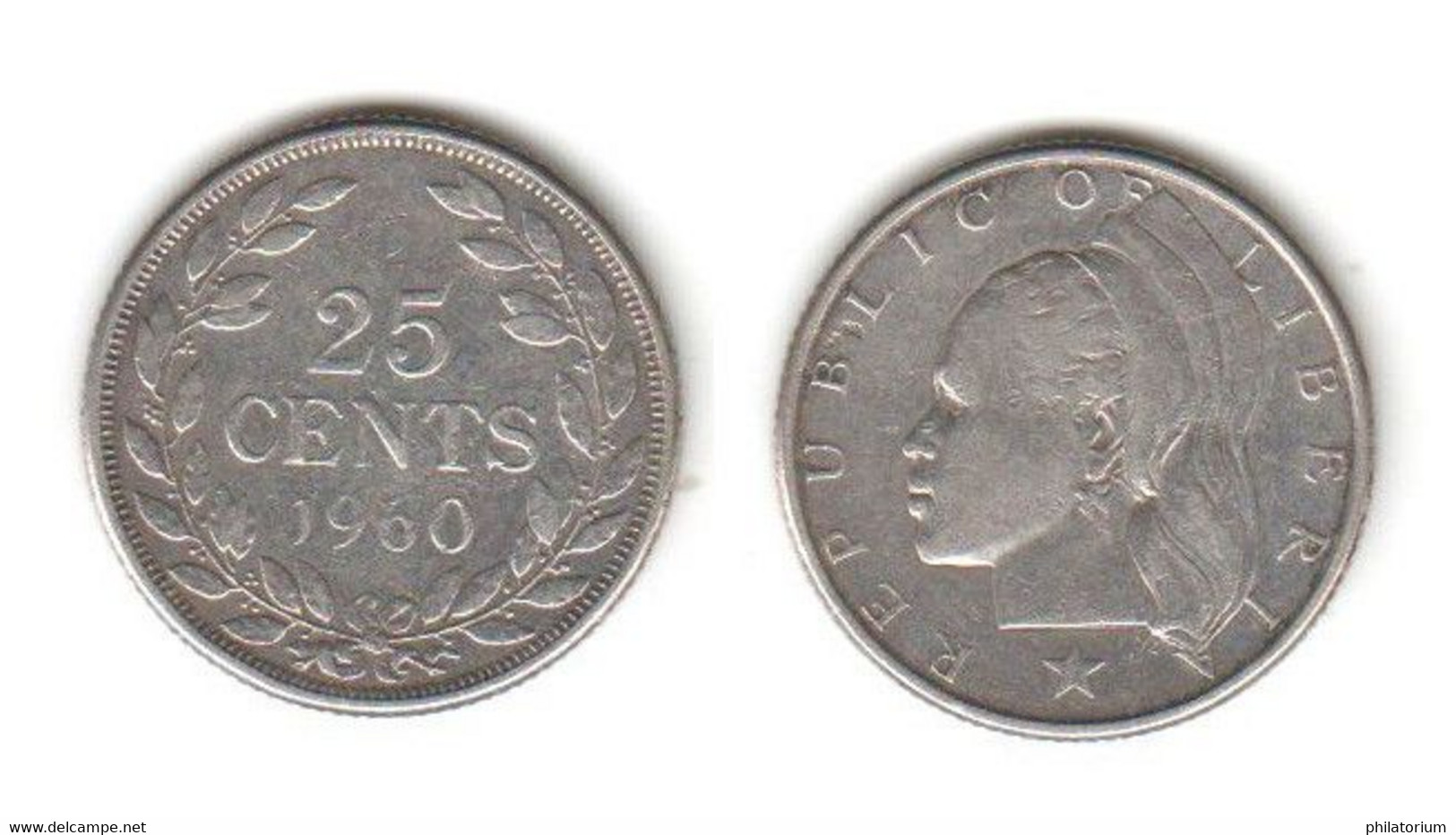 Liberia 25 Cents 1960  Argent  KM#16 - Liberia