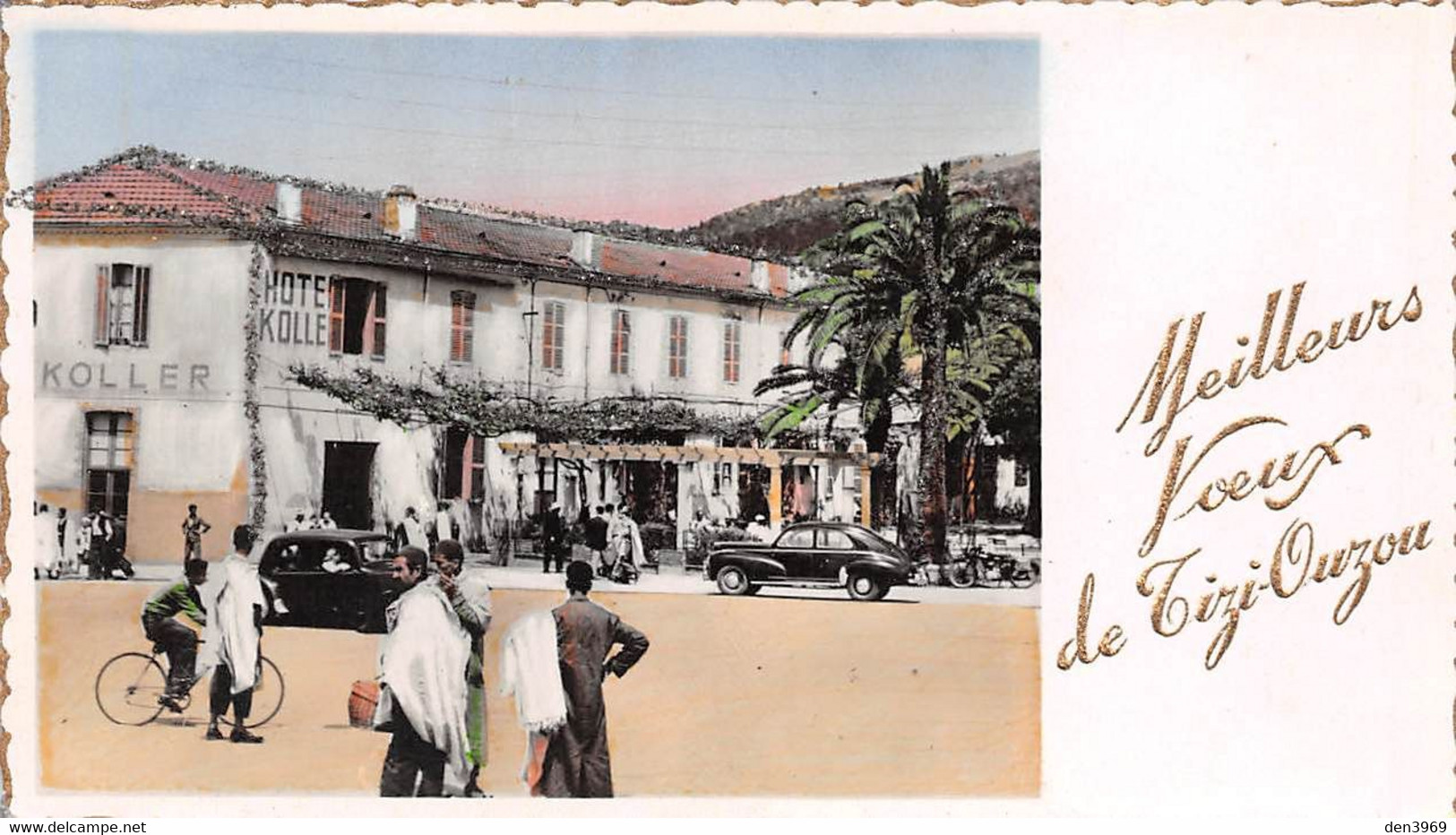 Algérie - Meilleurs Voeux De TIZI-OUZOU - Hôtel Koller - Mini-carte Avec Paillettes - Tizi Ouzou