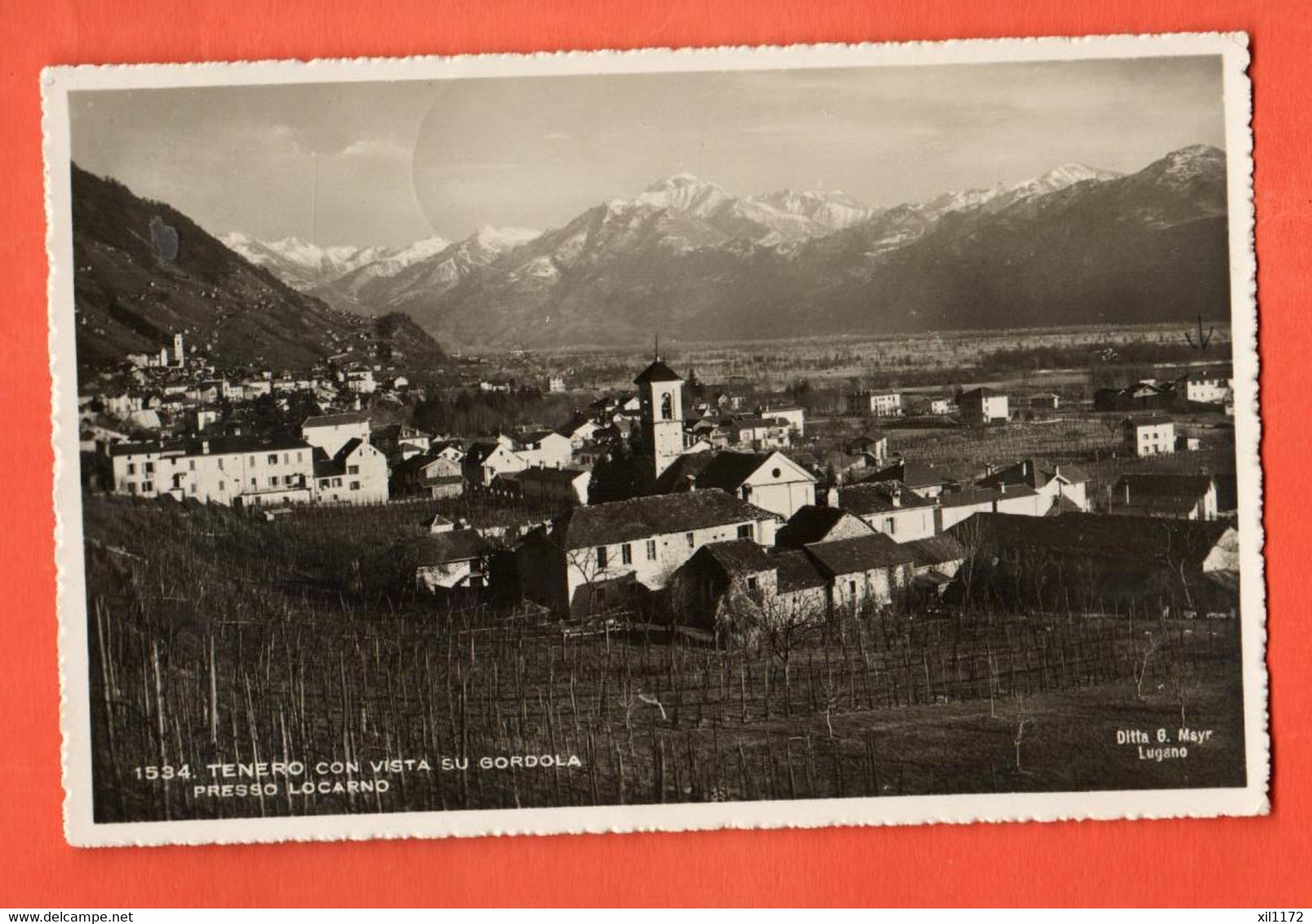 ZIA-23  Tenero Con Vista Su Gordola Presso Locarno. Cachet Militaire 1931 Vers Canton De Fribourg - Gordola