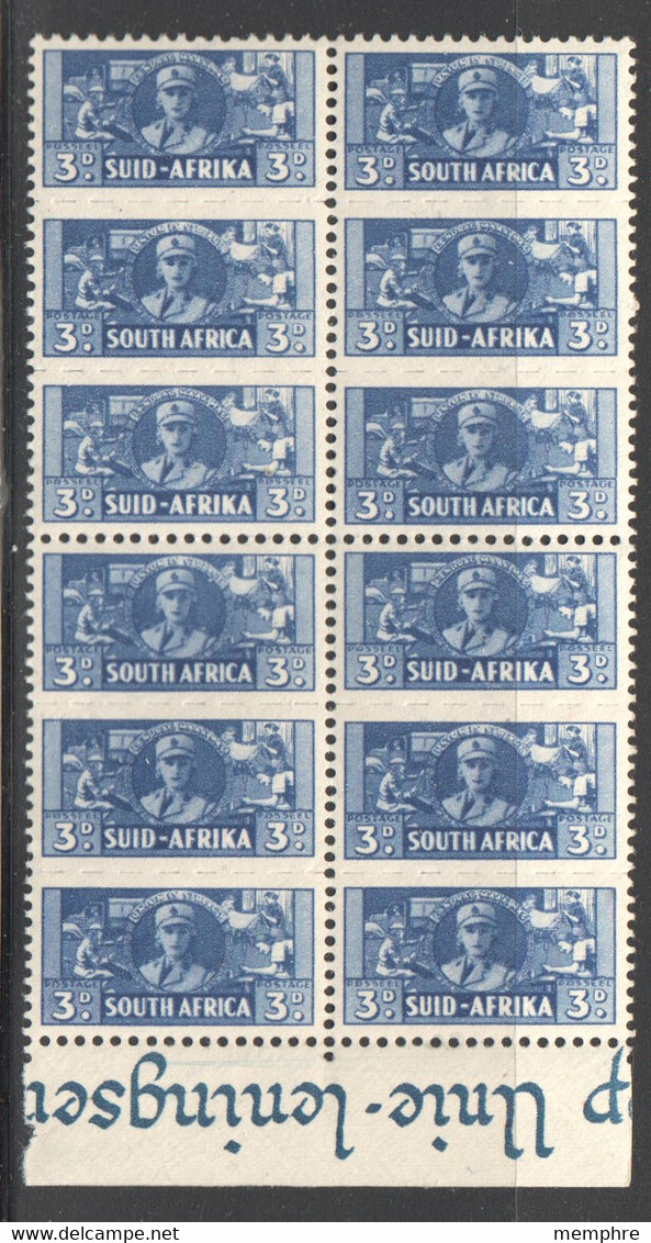 1941 War Effort Reduced Size Block Of 6 Bilingual Pairs  3d.  SG 101 ** MNH - Unused Stamps