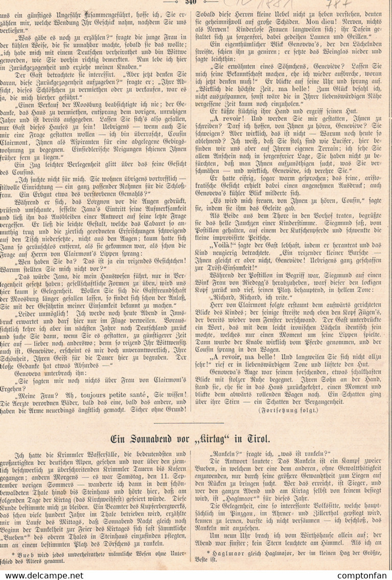 A102 787 - Kirtag Tirol Kirchweih Kirchweihfest Kirmes Artikel 1881 !! - Autres & Non Classés