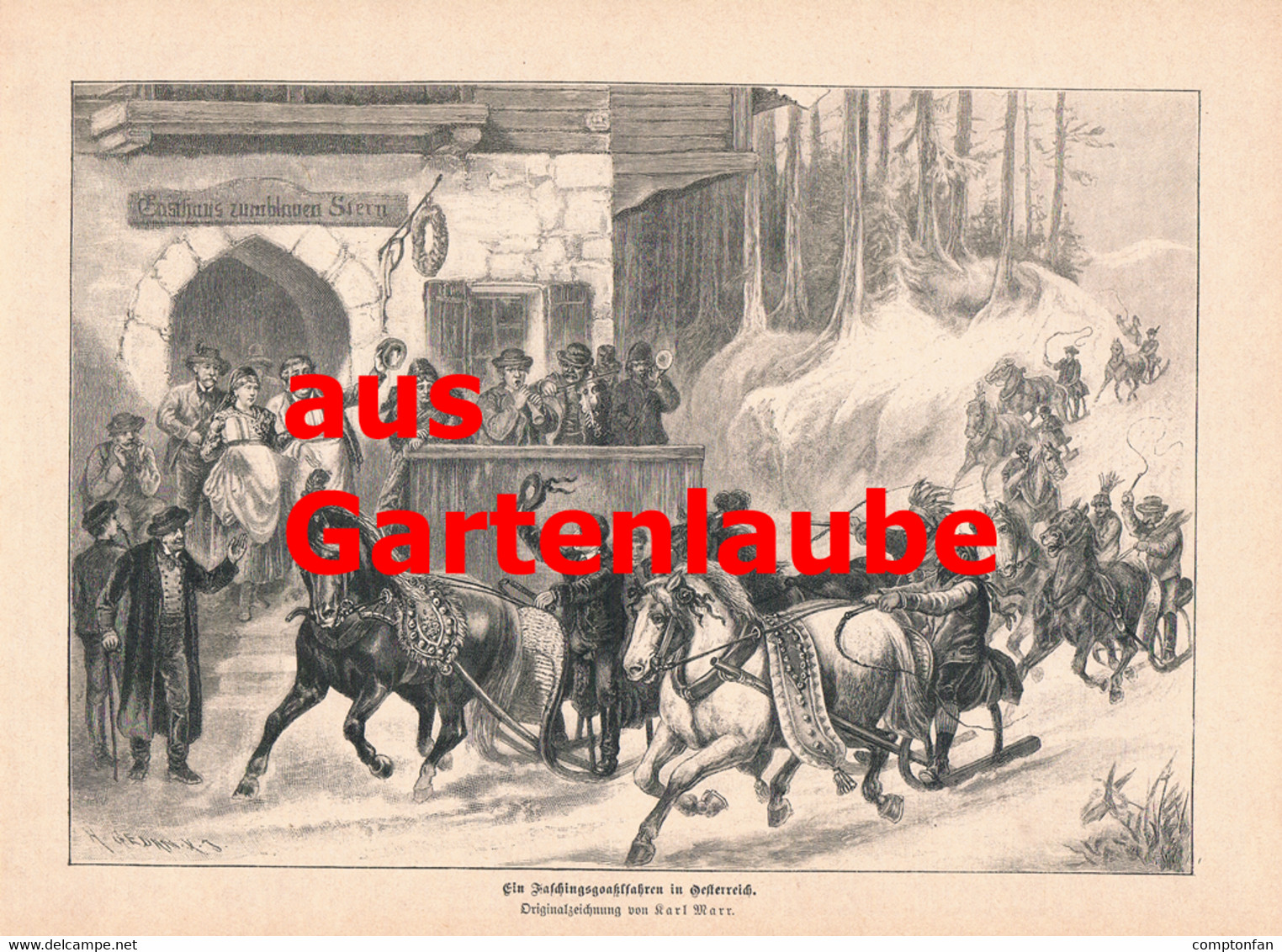 789 - Karl Marr Silberstein Goaßlfahren Fasching Pferdeschlitten Artikel 1887 !! - Carnaval