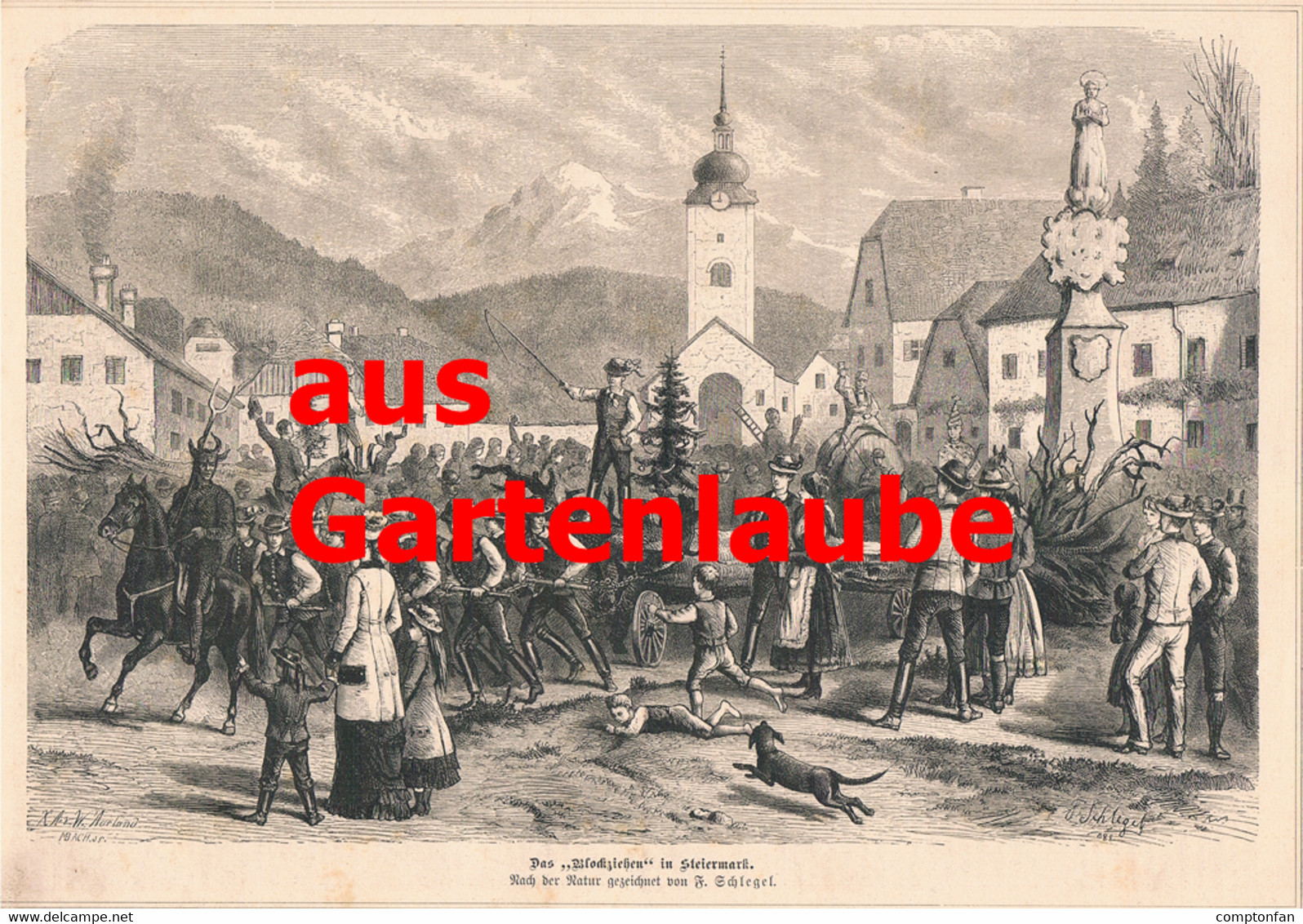 A102 790 - Blockziehen Ostern Osterbrauch Steiermark Artikel 1881 !! - Autres & Non Classés