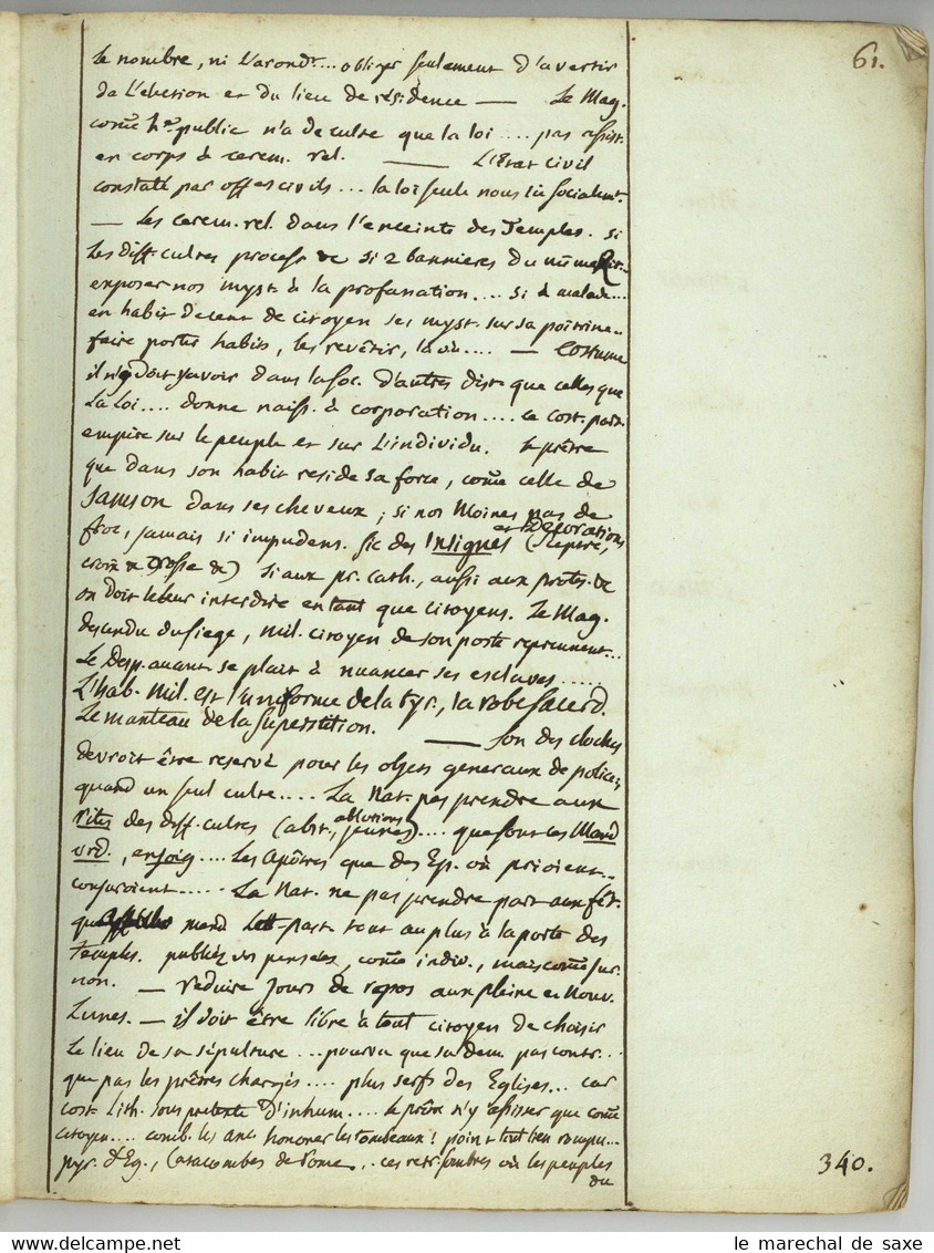 Marie Pierre Adrien FRANCASTEL (Formerie 1761 +1831) Conventionnel depute Eure Revolution Anjou manuscrit