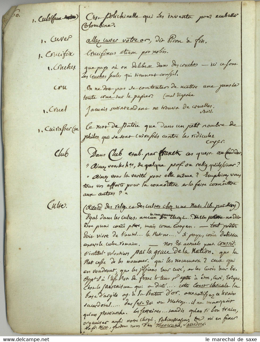 Marie Pierre Adrien FRANCASTEL (Formerie 1761 +1831) Conventionnel depute Eure Revolution Anjou manuscrit