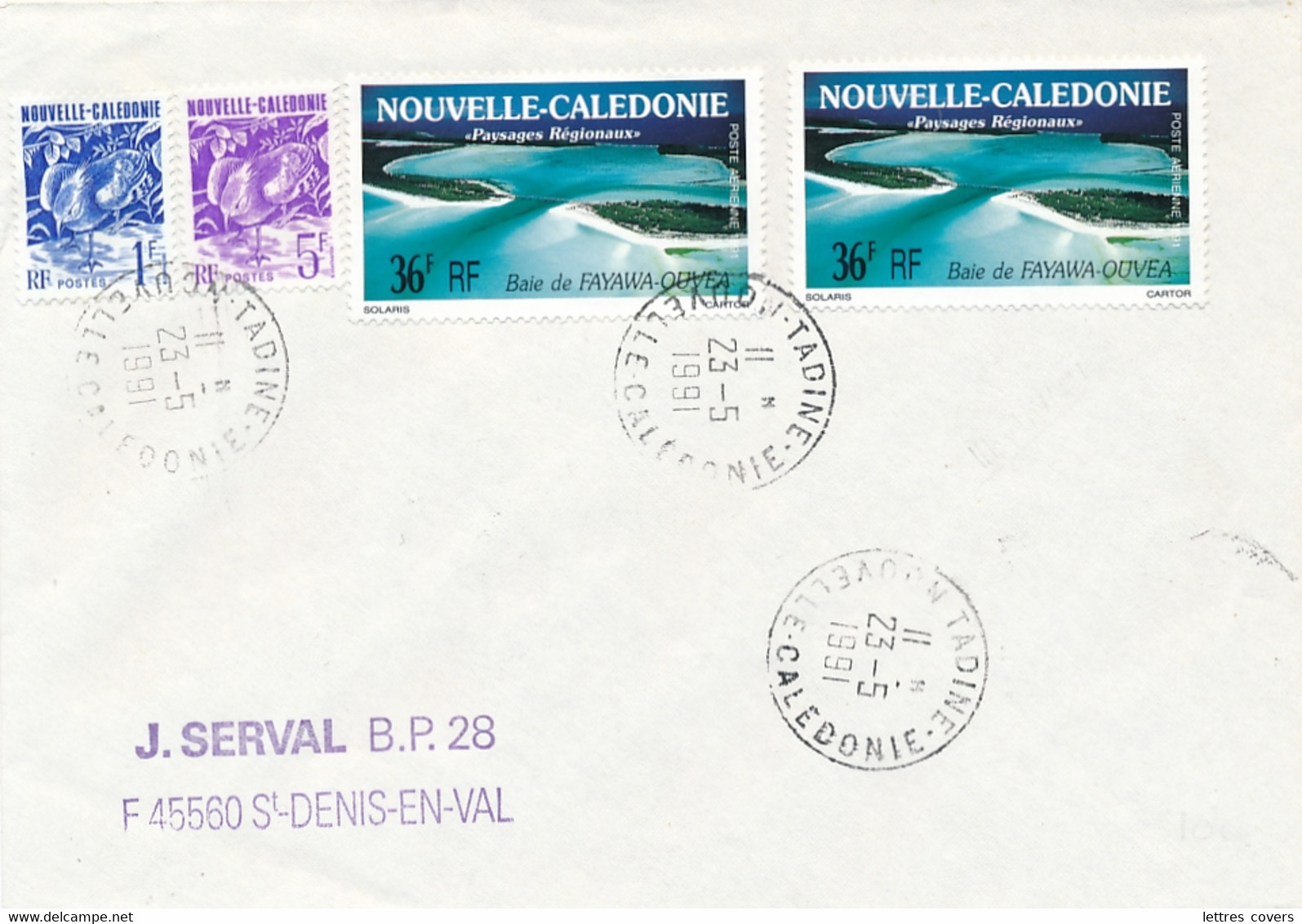 Nouvelle Calédonie Obl " TADINE 23/5/1991 " MARÉ Iles Loyauté Sur Lettre > France - Briefe U. Dokumente