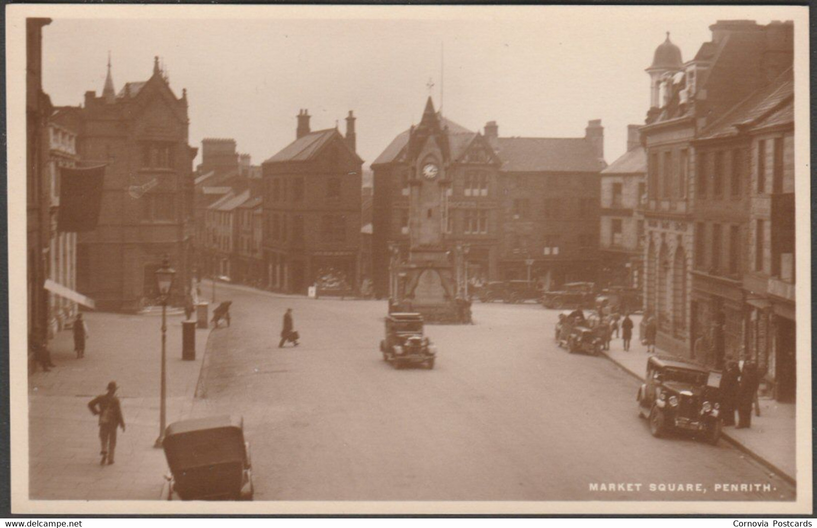 Market Square, Penrith, Cumberland, C.1930 - R Scott RP Postcard - Penrith