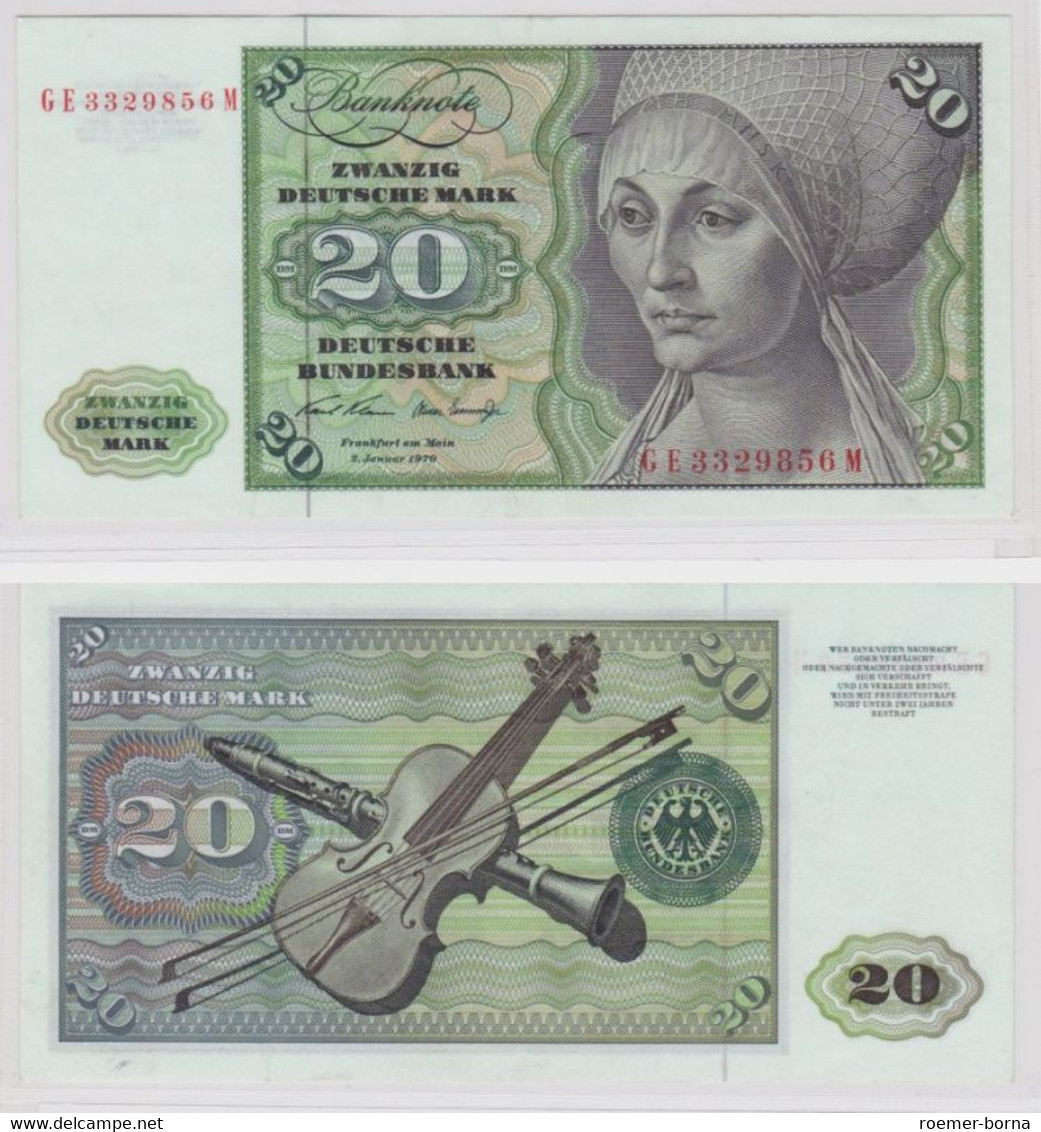 T142604 Banknote 20 DM Deutsche Mark Ro. 271b Schein 2.Jan. 1970 KN GE 3329856 M - 20 Deutsche Mark