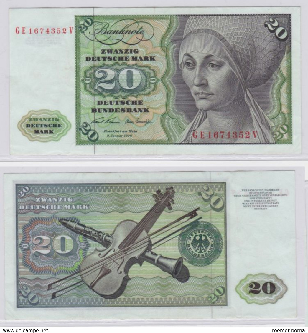T145327 Banknote 20 DM Deutsche Mark Ro. 271b Schein 2.Jan. 1970 KN GE 1674352 V - 20 Deutsche Mark