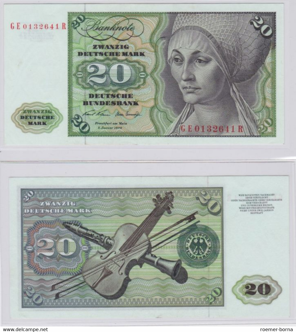 T145322 Banknote 20 DM Deutsche Mark Ro. 271b Schein 2.Jan. 1970 KN GE 0132641 R - 20 DM