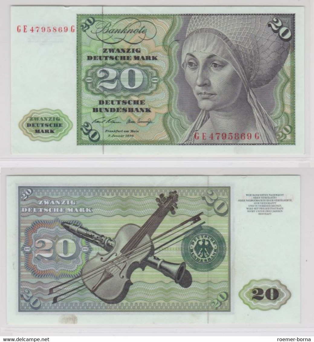 T145381 Banknote 20 DM Deutsche Mark Ro. 271b Schein 2.Jan. 1970 KN GE 4795869 G - 20 DM