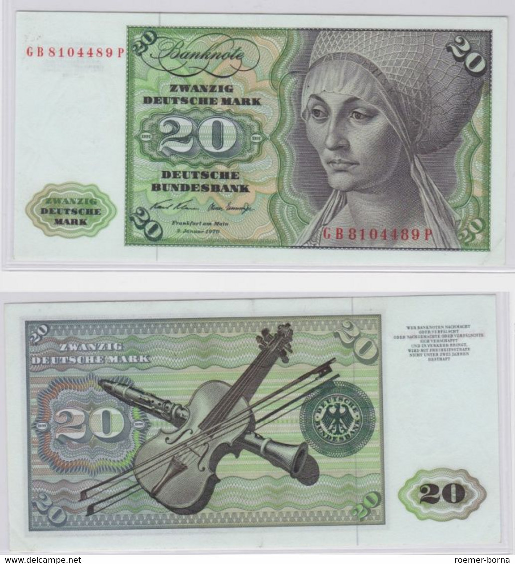 T145448 Banknote 20 DM Deutsche Mark Ro. 271a Schein 2.Jan. 1970 KN GB 8104489 P - 20 DM