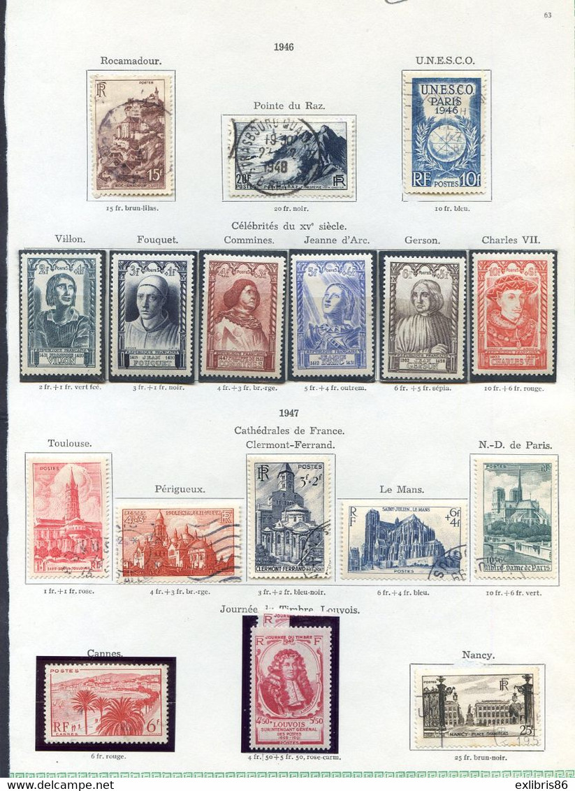 TIMBRES FRANCE REF200120...Lot De Timbres Année 1946-1947, Charnière, Neufs Et Oblitérés - Altri & Non Classificati