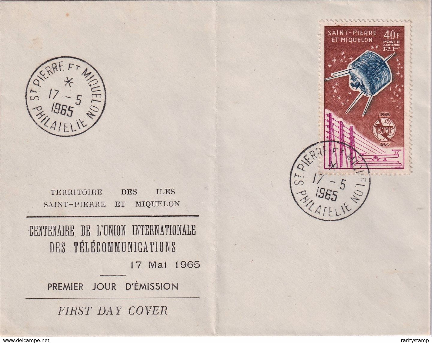 ST. PIERRE & MIQUELON 1965 FDC U.I.T. SUPERB  RARE - FDC