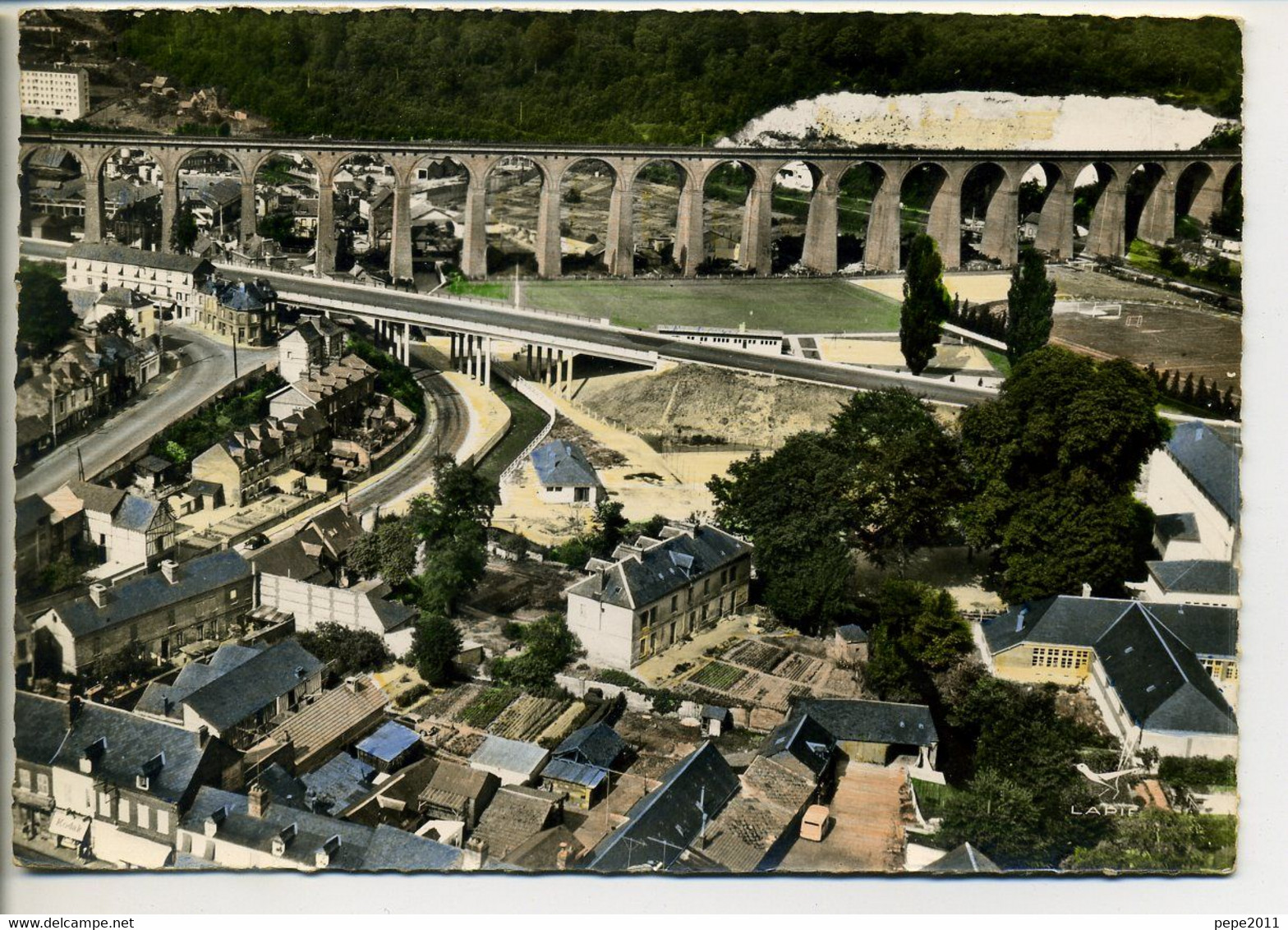 CPSM 76 BARENTIN - En Avion Au-dessus De ... Le Pont Route Et Le Viaduc - Peu Commune - Barentin