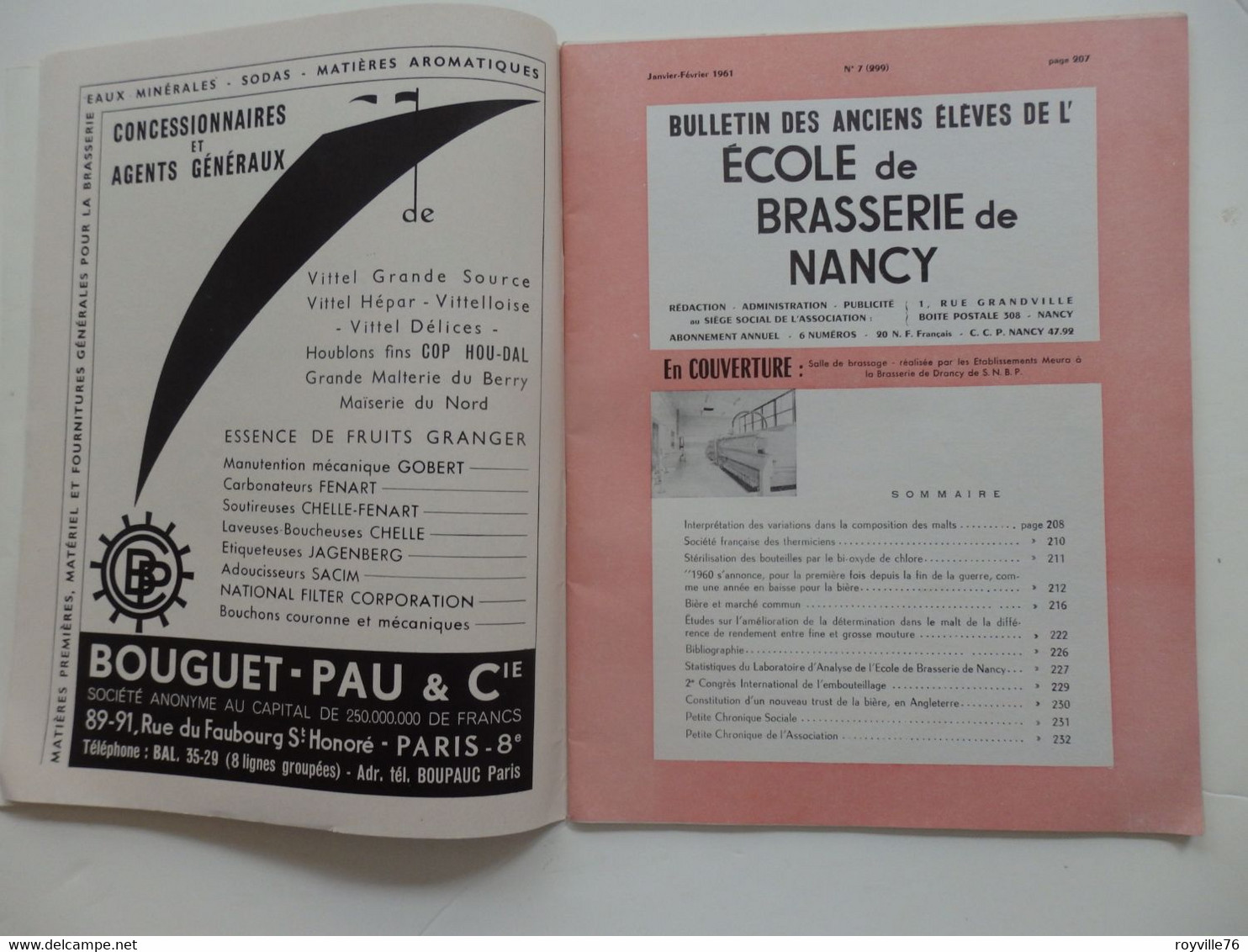 Bulletin Des Anciens élèves De L'école De La Brasserie De Nancy (54) De 58 P. De 1961. Belles Publicités. - Autres & Non Classés