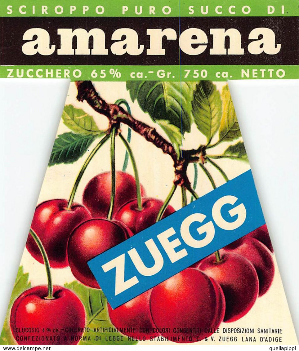 012066 "LANA D'ADIGE - ZUEG - SCIROPPO PURO SUCCO DI AMARENA........" ETICH. ORIG LABEL - Obst Und Gemüse