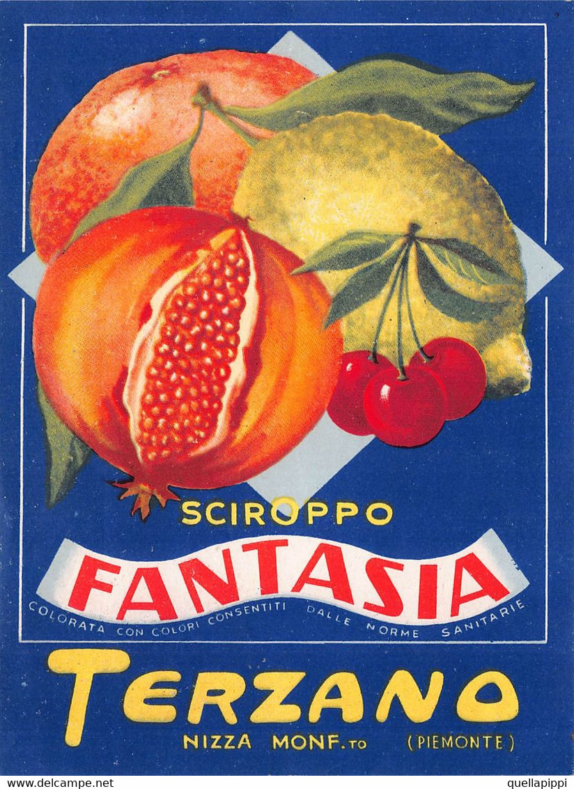 012067 "(ASTI) NIZZA MONFERRATO - DITTA TERZANO - SCIROPPO FANTASIA"   ETICH. ORIG LABEL - Fruits Et Légumes