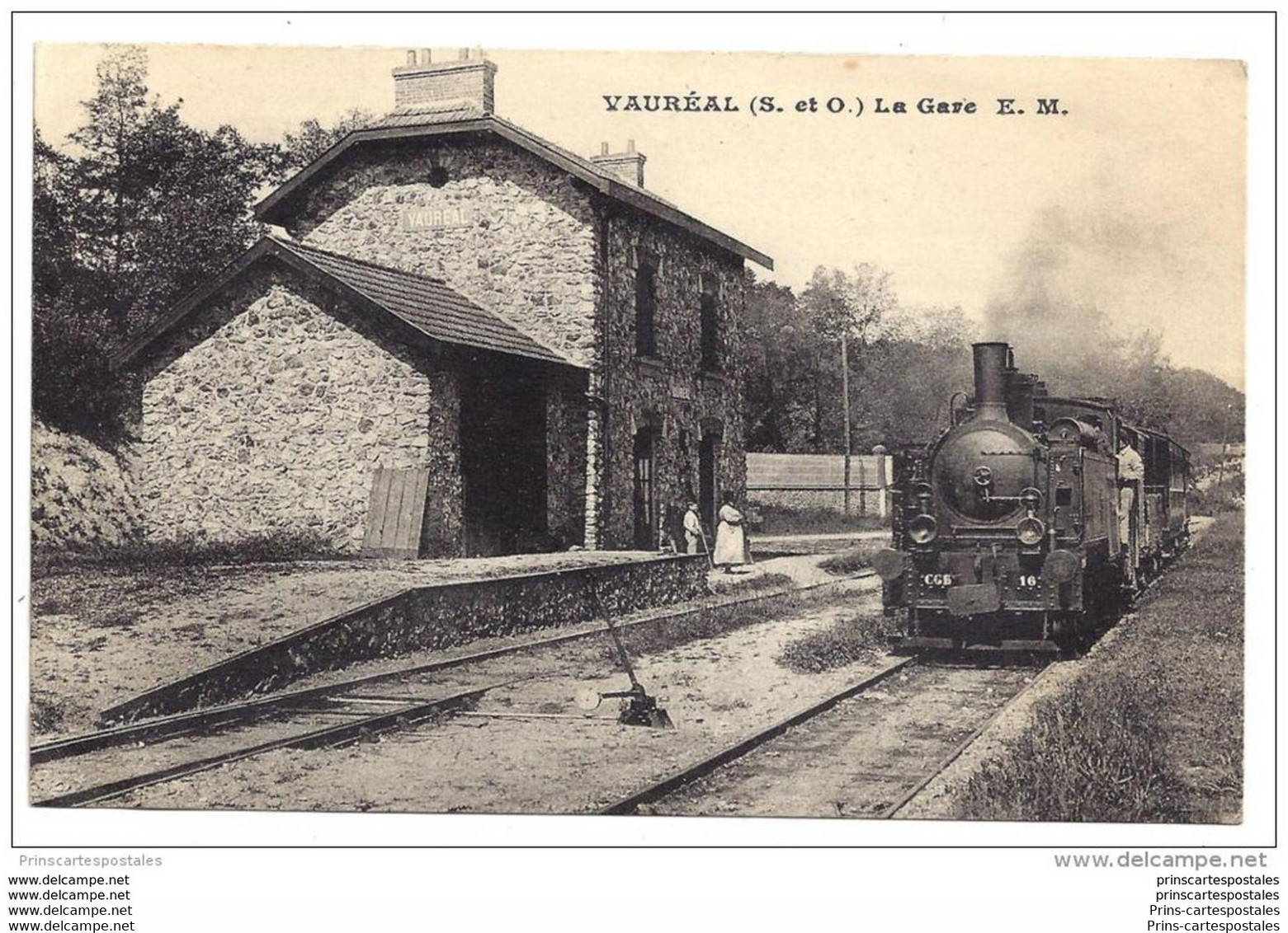 CPA 95 Vaureal La Gare Et Le Train Tramway Ligne De Poissy à Gency - Vauréal