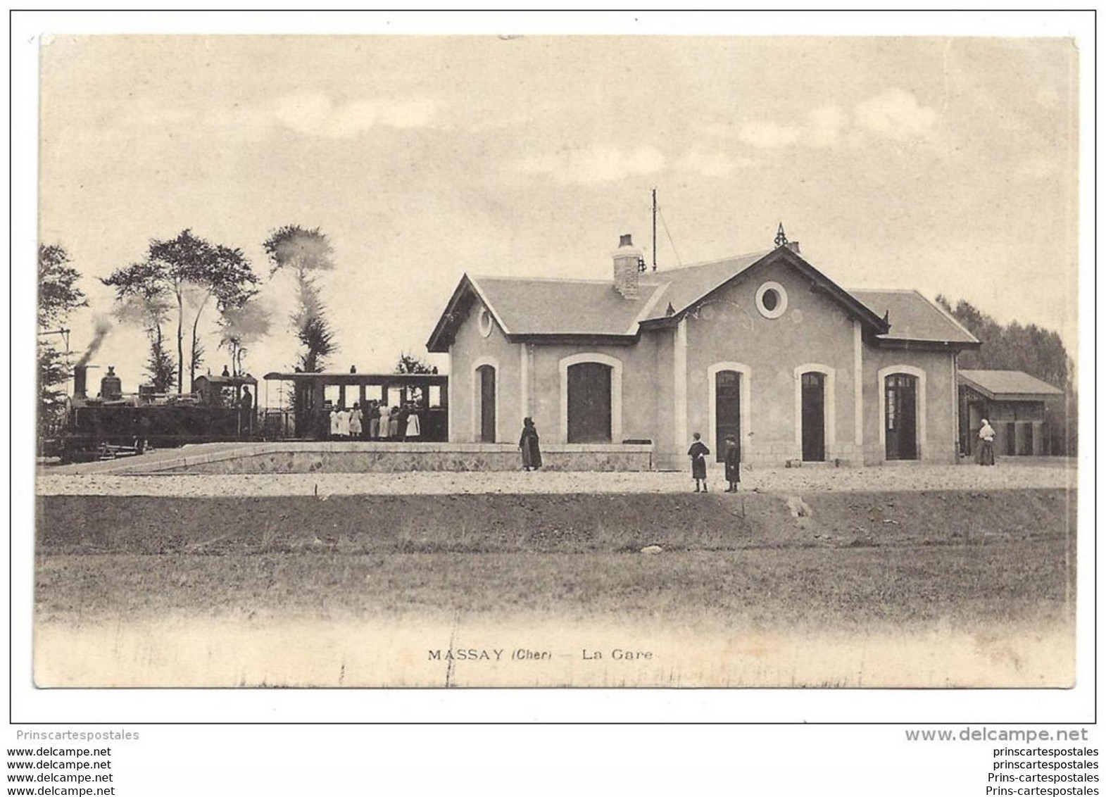 CPA 18 Massay La Gare Le Train Tramway Ligne D' Issoudun à Vierzon - Massay