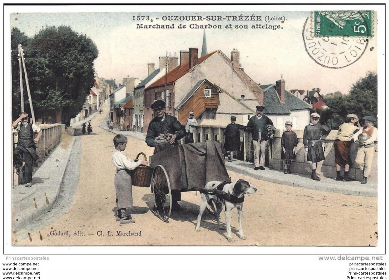 CPA 45 Ouzouer Sur Trézée Marchand De Charbon Et Son Attelage De Chien - Ouzouer Sur Loire