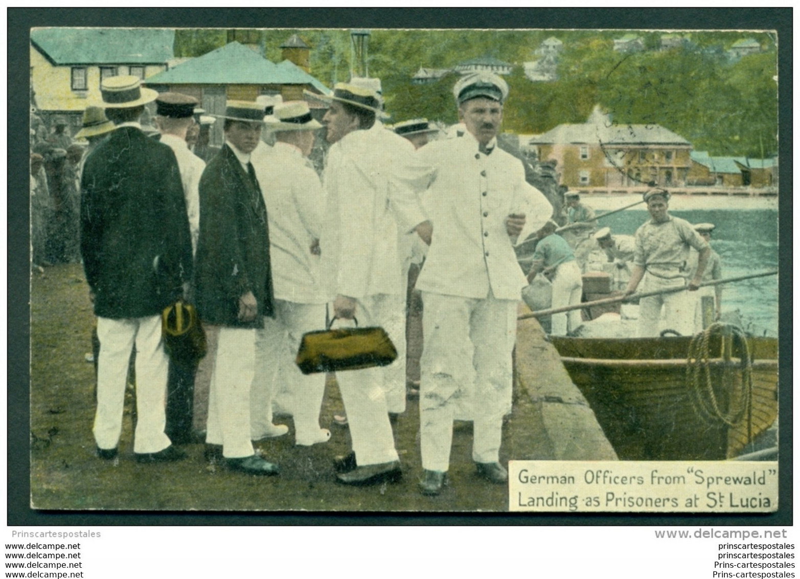 CPA German Officers From Sprewald Landing As Prisoners At Ste Lucia - Santa Lucia