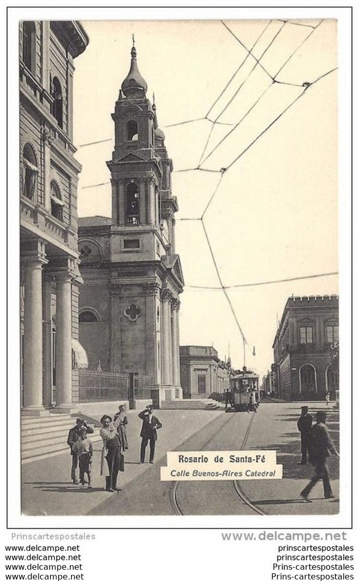 CPA Rosario De Santa Fé Calle Buenos Aires Catedral - Argentinië