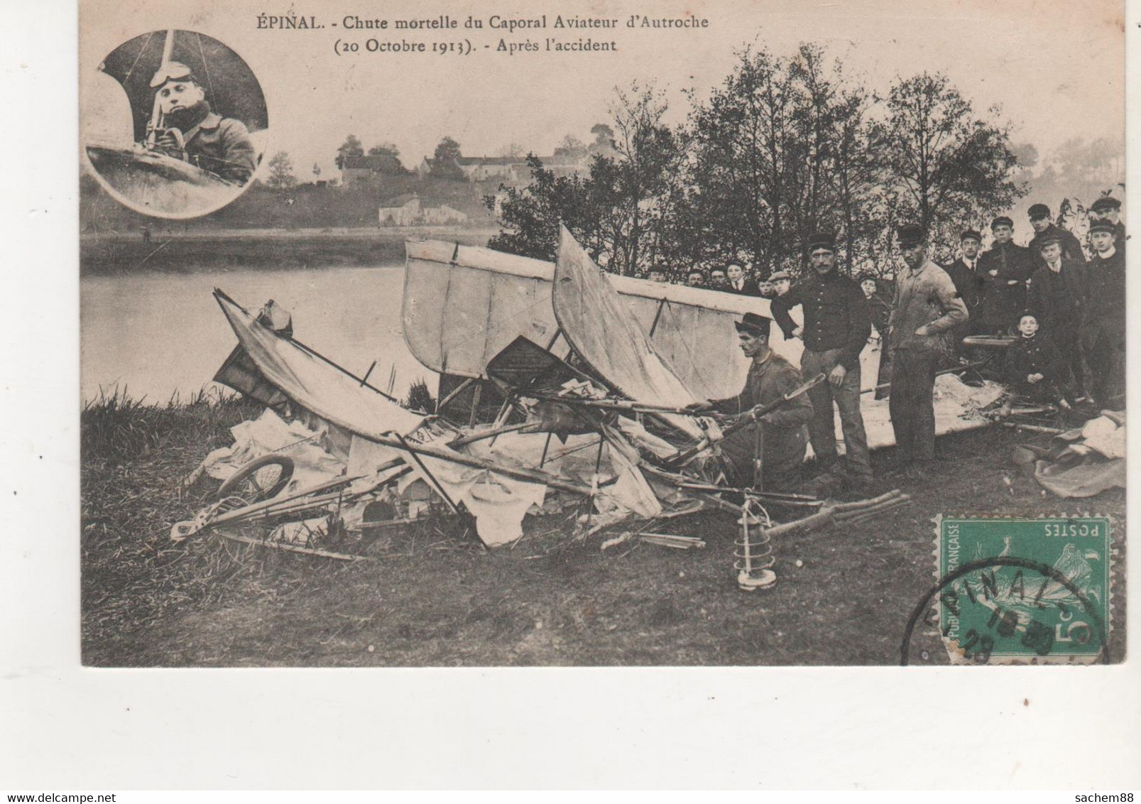 CPA  EPINAL CHUTE PORTELLE DU CAPORAL AVIATEUR  D AUTROCHE 29 OCT 1913 - Altri & Non Classificati