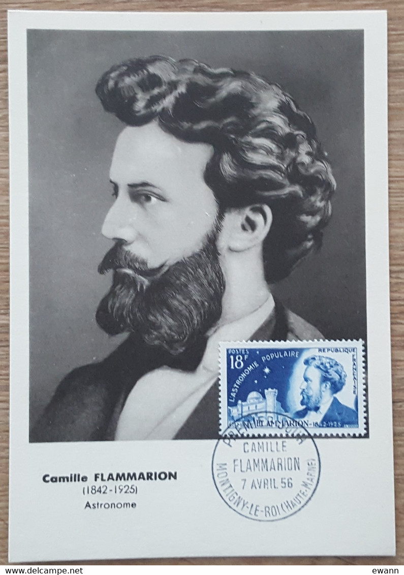 CM 1956 - YT N°1057 - CAMILLE FLAMMARION - MONTIGNY LE ROI - 1950-1959