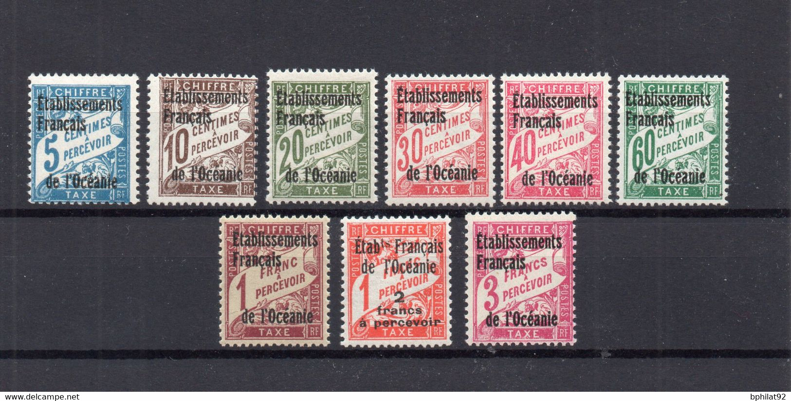 !!! PRIX FIXE : OCEANIE, SERIE DE TAXES N°1/9 NEUVE ** - Timbres-taxe