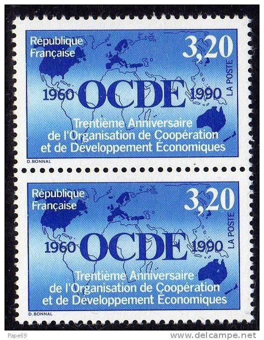 France N° 2673 L XX  30 ème Anniversaire De L'OCDE Variété "lac En Austrlie"  Tenant à Normal TB - Nuovi