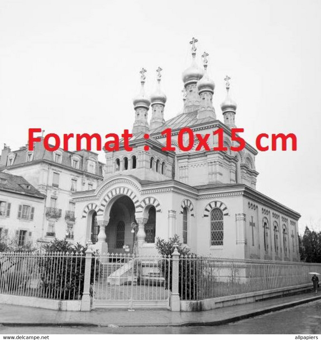 Reproduction Photographie Ancienne D'une église Russe à Genève En Suisse En 1958 - Altri & Non Classificati