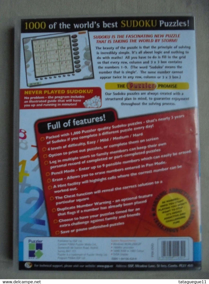 Vintage - Jeu PC CD - Puzzler Sudoku Voume 1 - 2005 - Jeux PC
