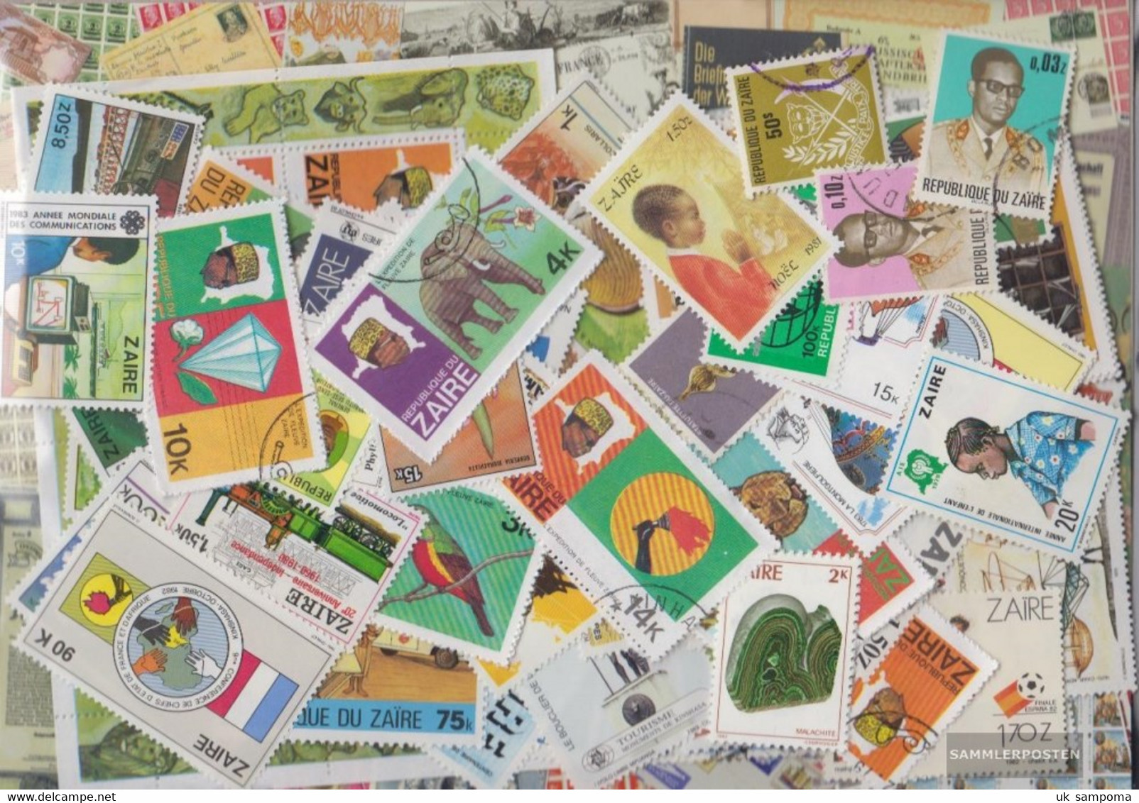 Zairean Zaire Stamps-100 Different Stamps - Collections