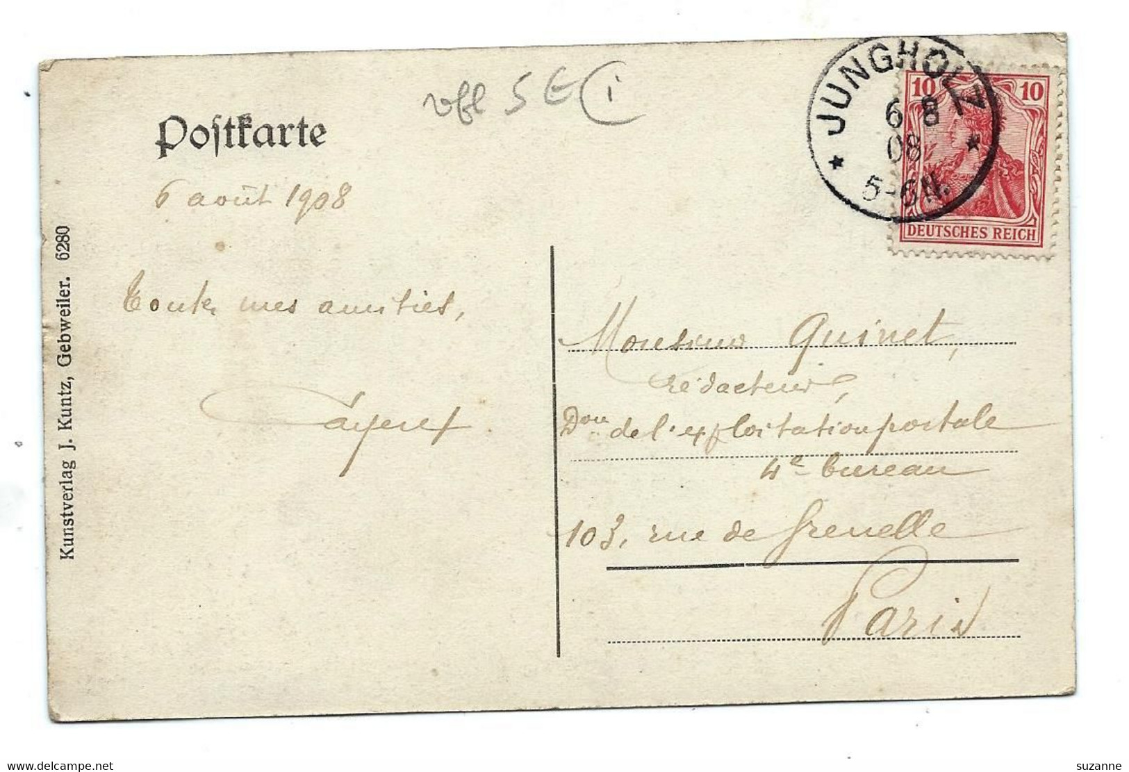 Gruss Aus JUNGHOLZ 1908 -  Vente Directe X - Jungholz