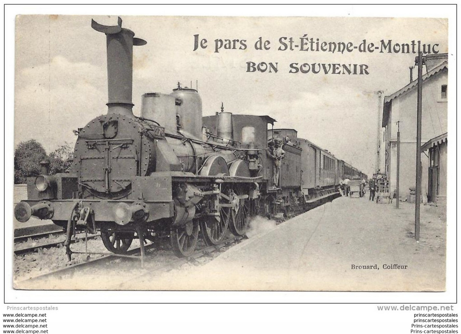 CPA 44 Je Pars De Saint Etienne De MontLuc Bon Souvenir La Gare Et Le Train - Saint Etienne De Montluc