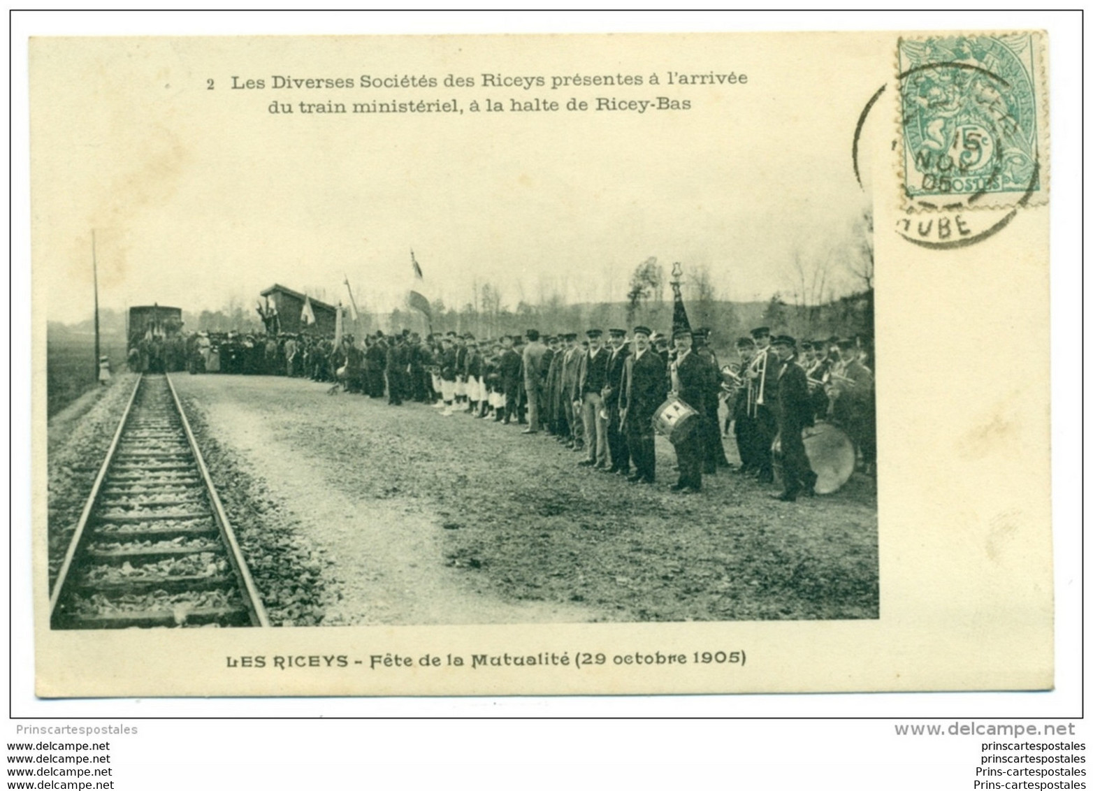 CPA 10 Les Riceys Fête De La Mutualité L'arrivée Du Train Mnisteriel Al La Halte Gare - Les Riceys