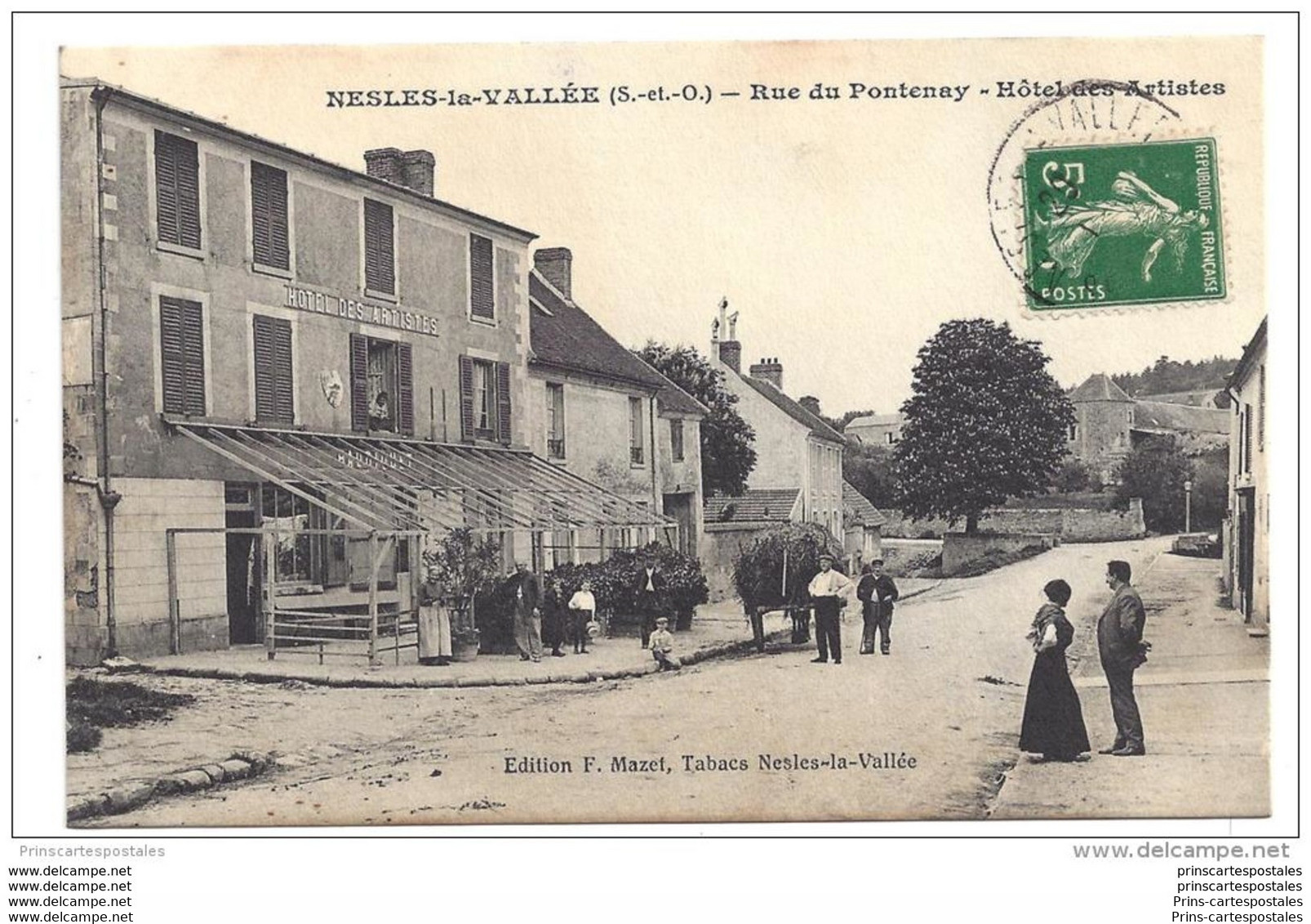 CPA 95 Nesles La Vallée Rue Du Pontenay Hotel Des Artistes - Nesles-la-Vallée