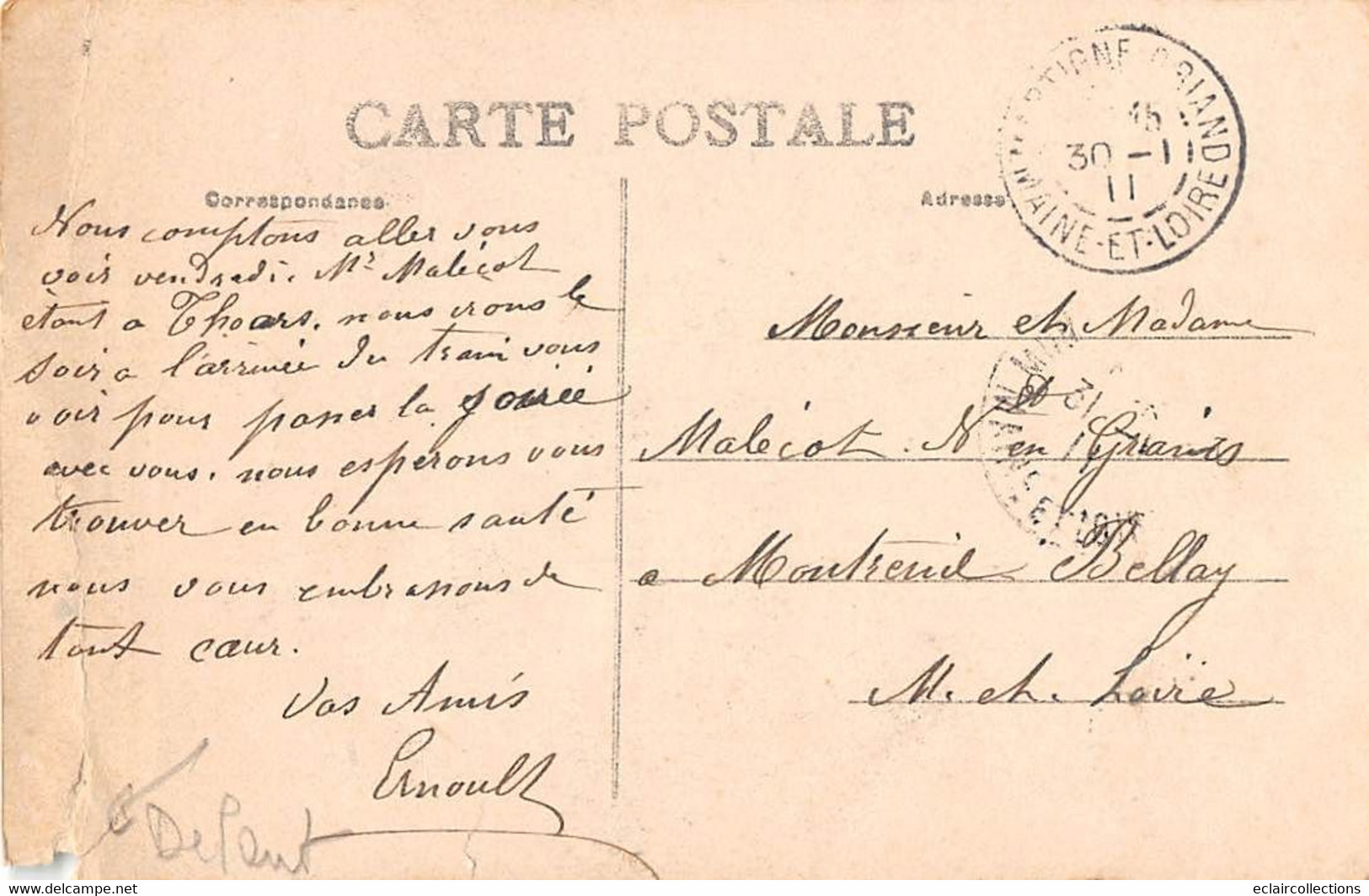 Militaria: Carte Dessinée Par Mathurin. 49 Cholet -  A La Caserne .Déchirure  (Voir Scan) - Autres & Non Classés