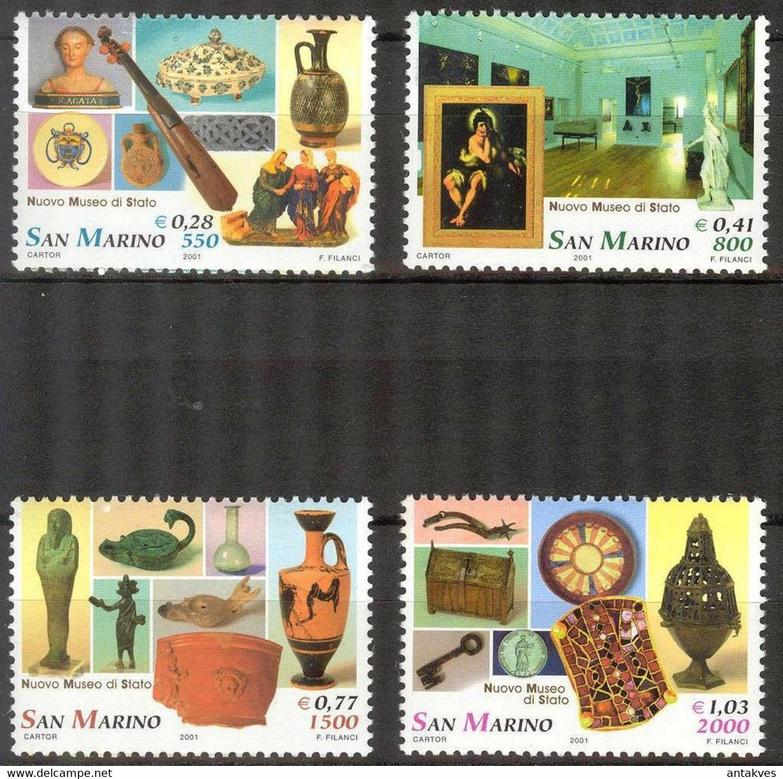 San Marino 2001 Art Museums Set Of 4 MNH - Andere & Zonder Classificatie