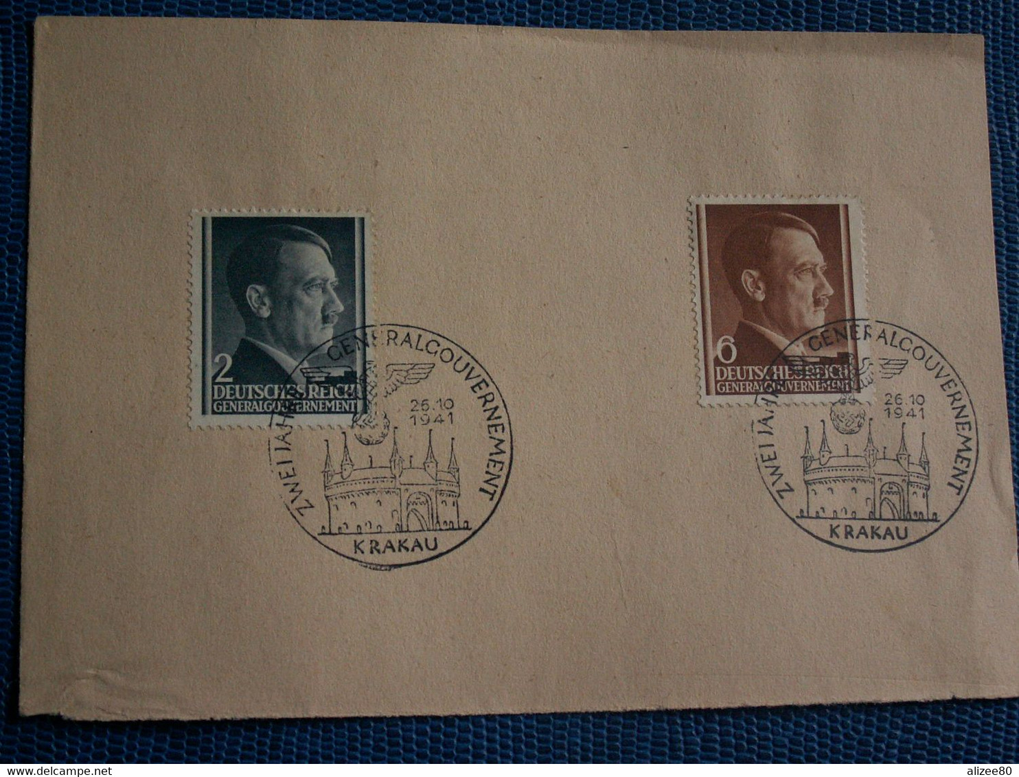 6  FEUILLETS  DE  POLOGNE  --  26 / 10 /  1941  -- GOUVERNEMENT  GENERAL  CRACOVIE - Maschinenstempel (EMA)