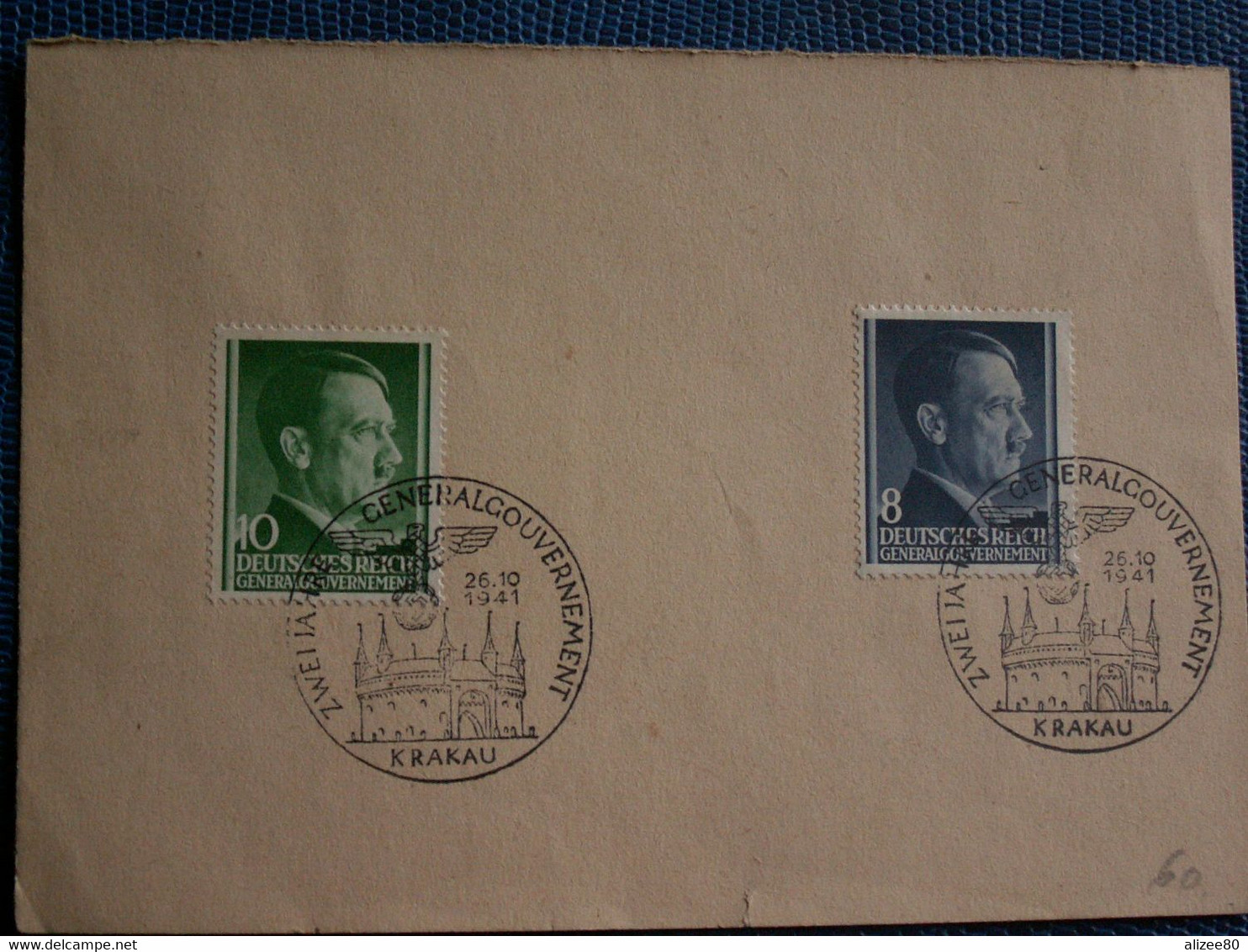 6  FEUILLETS  DE  POLOGNE  --  26 / 10 /  1941  -- GOUVERNEMENT  GENERAL  CRACOVIE - Frankeermachines (EMA)
