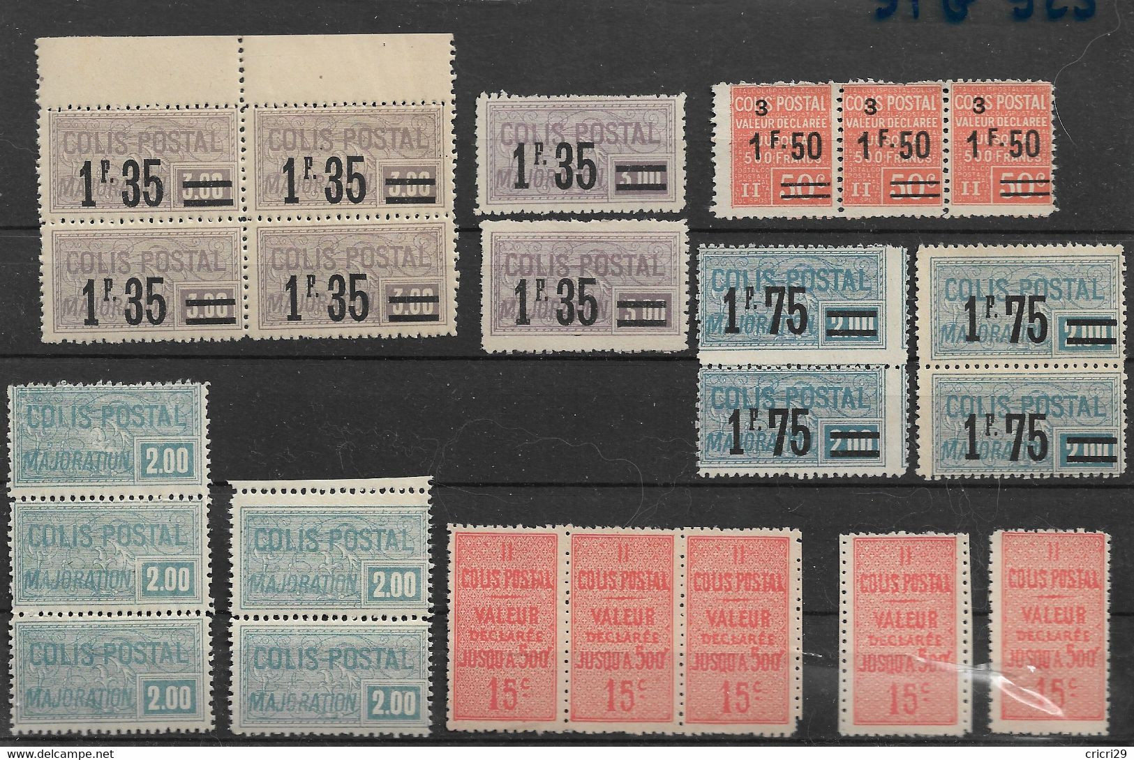 FRANCE : Lot De 23 Timbres COLIS POSTAUX   : Neuf ** & SG  : Lot B - Nuevos