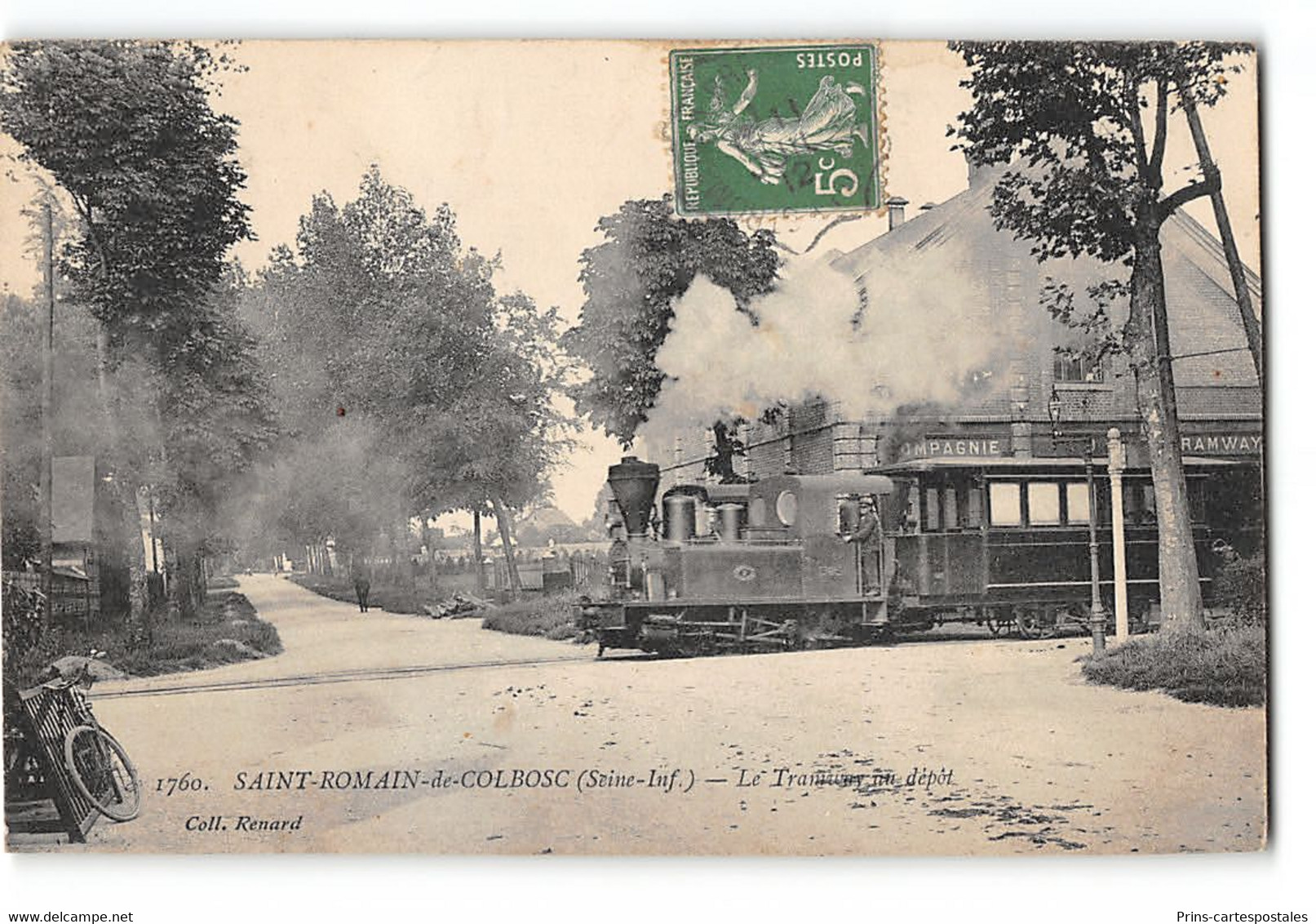 CPA 76 St Romain De Colbosc Le Depot Du Tramway - Saint Romain De Colbosc