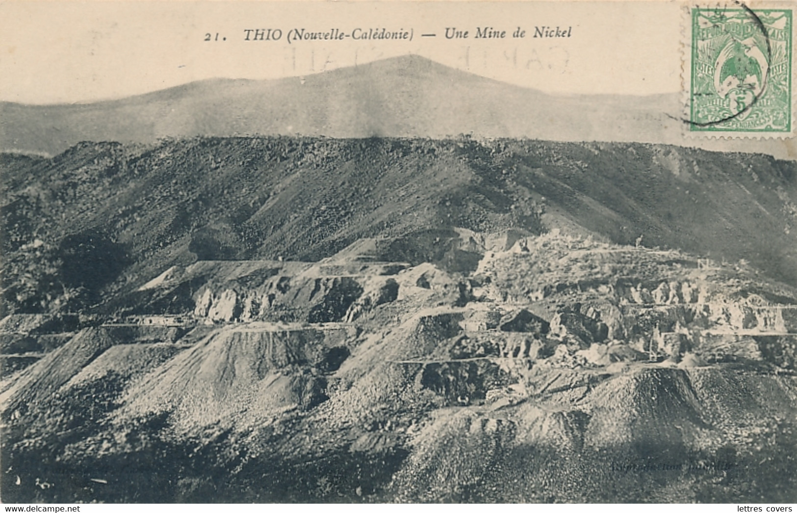 Nouvelle Calédonie   Cagou 5c Sur CP De THIO Une Mine De Nickel > St Amand Montrond Cher - Covers & Documents