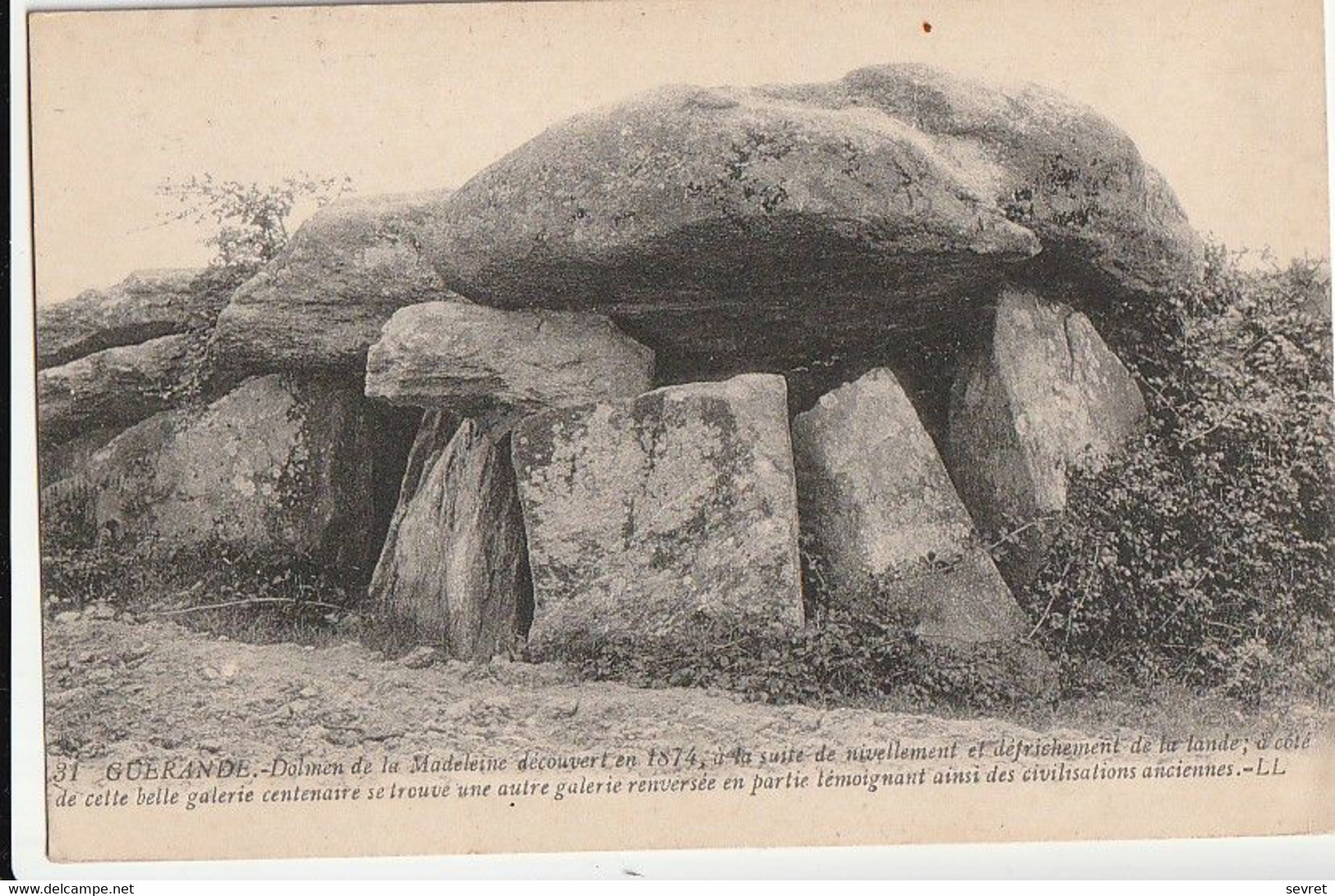 GUERANDE   -Dolmen De La Madeleine Découvet En 1874. - Guérande