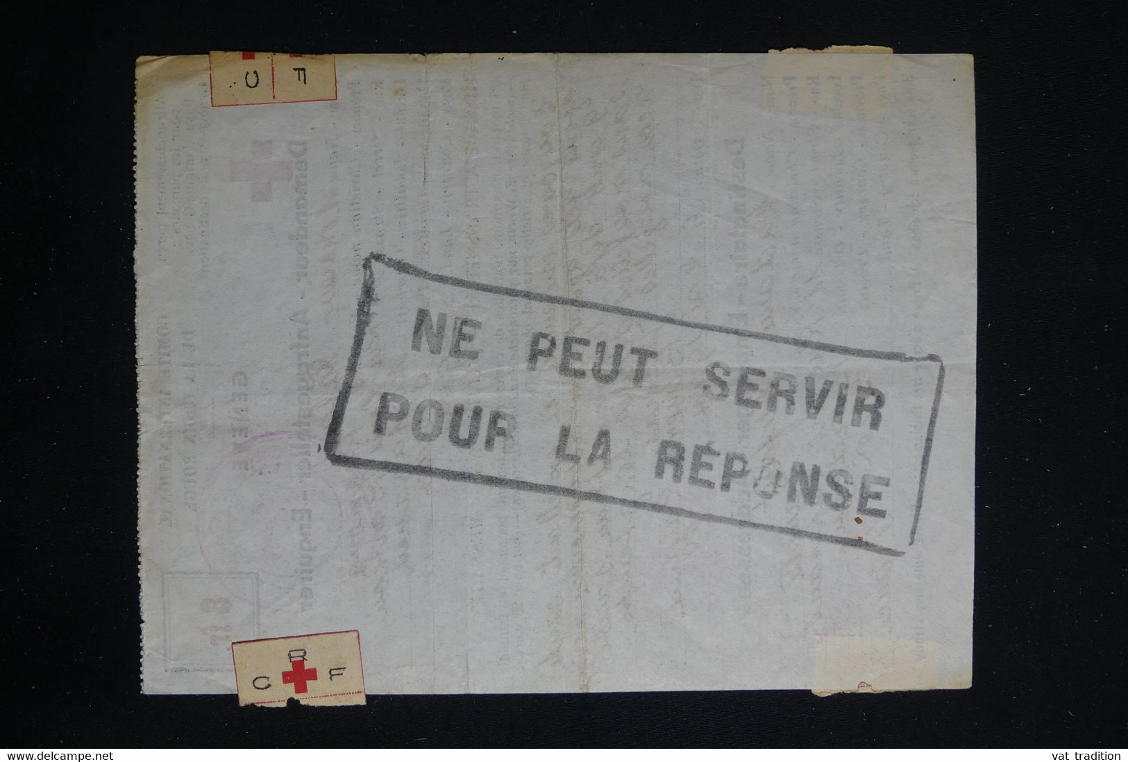 ALGÉRIE - Formulaire Croix Rouge De Genève, De Mostaganem Pour Bordeaux En Mai 1944 - L 85449 - Covers & Documents