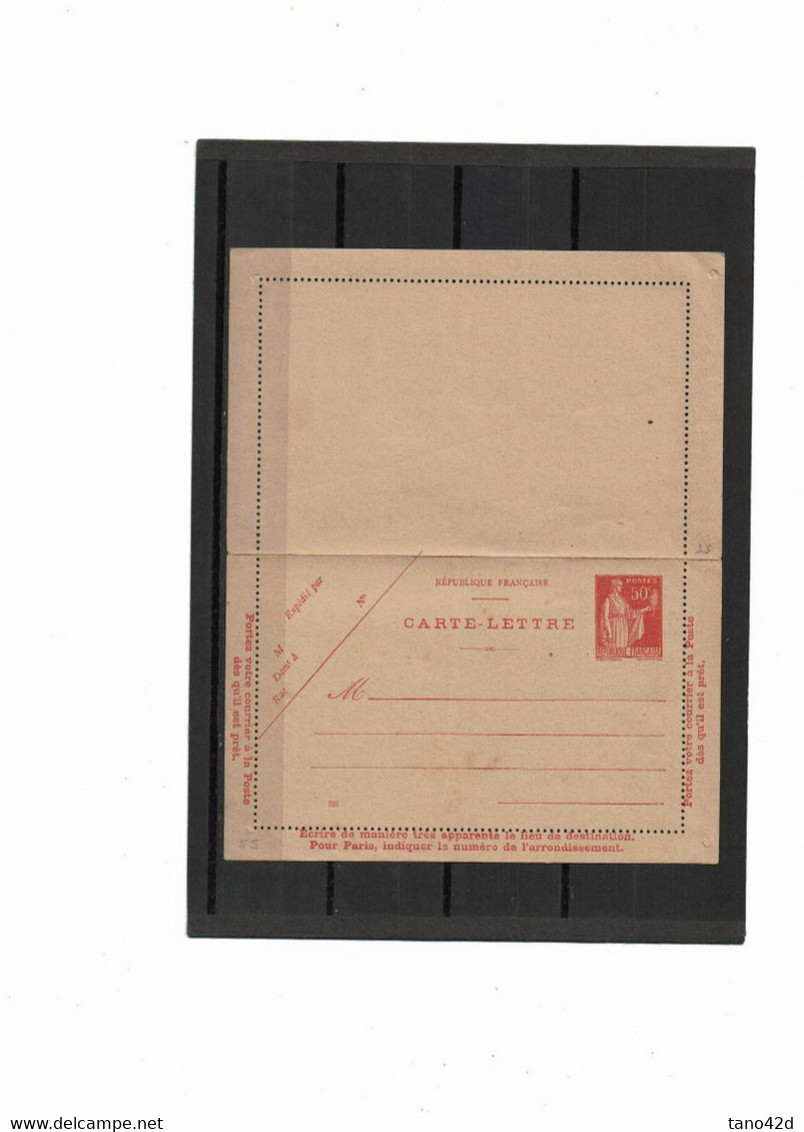 LRDR15- EP TYPE PAIX  CARTE LETTRE  50c  DATE 324 - Cartoline-lettere