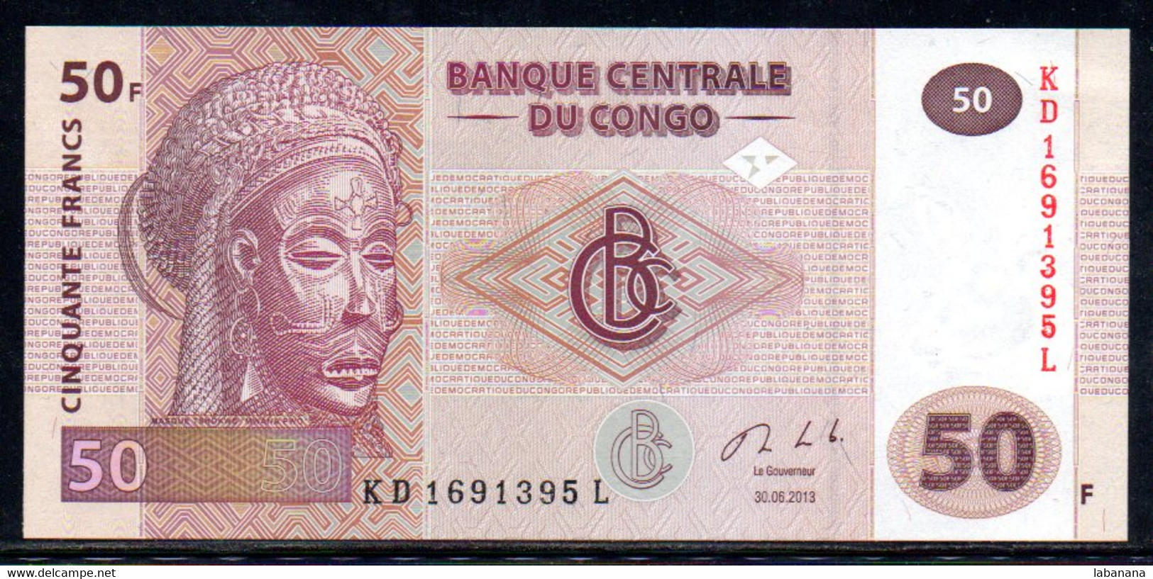 Congo 50fr 2013 KD169L Neuf - República Democrática Del Congo & Zaire